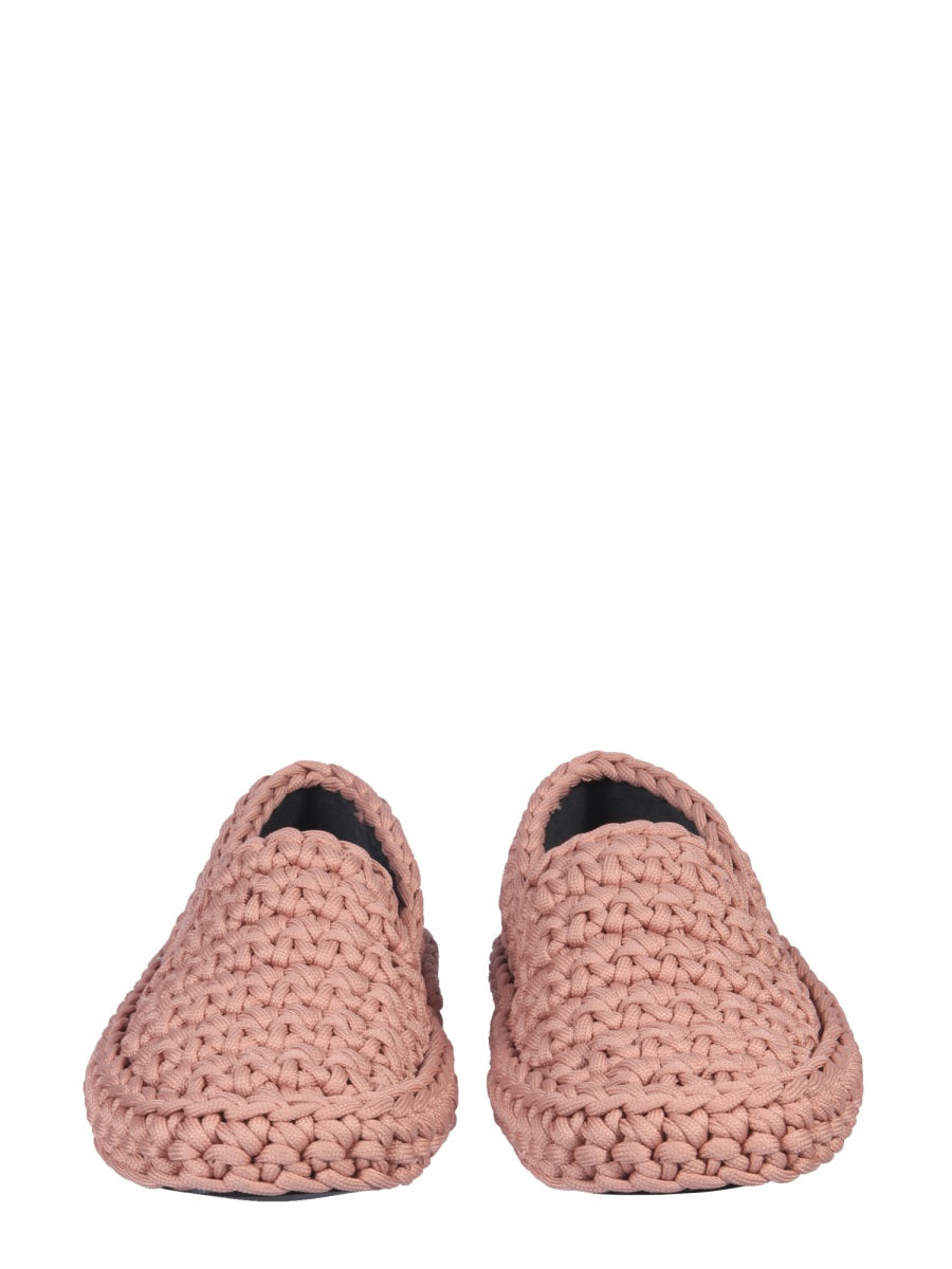 N°21 Braided Workmanship Slip-On Flats - 4 cm Sole Height