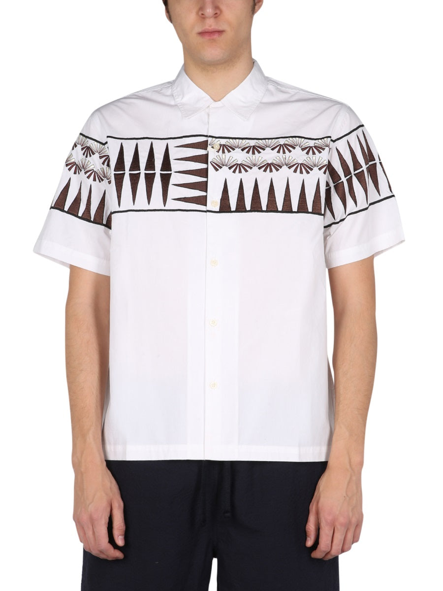 UNIVERSAL WORKS Men's Embroidered Pointed Collar Shirt