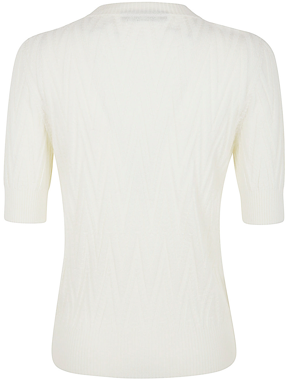 D.EXTERIOR Merino Wool Short Sleeves Round Neck Top