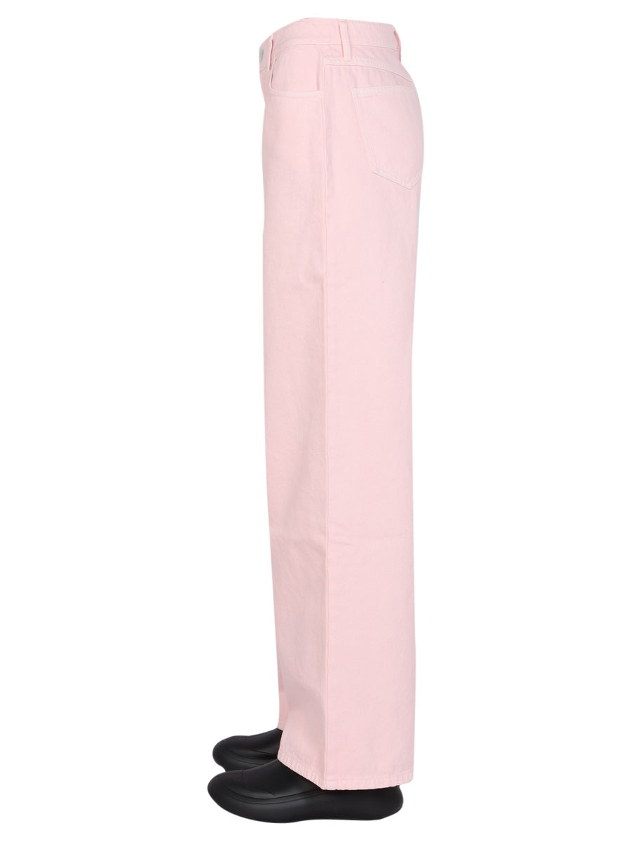 RAF SIMONS Wide Leg Pants with Front Button Closure and Belt