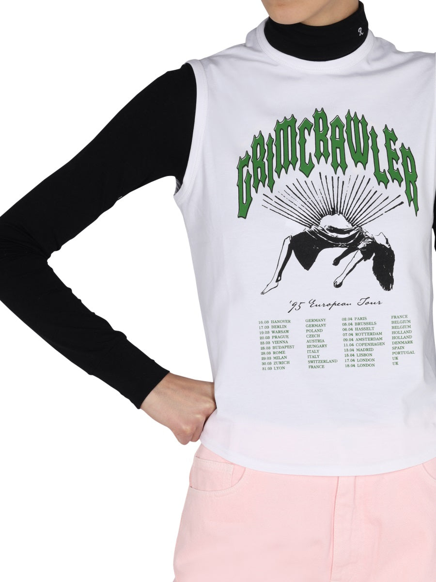 RAF SIMONS Printed Roll-Neck Top