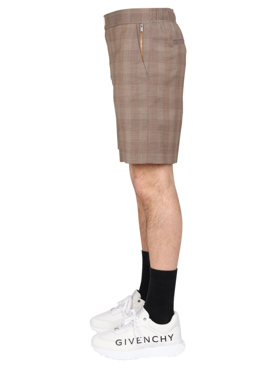 GIVENCHY Prince of Wales Pattern Bermuda Shorts
