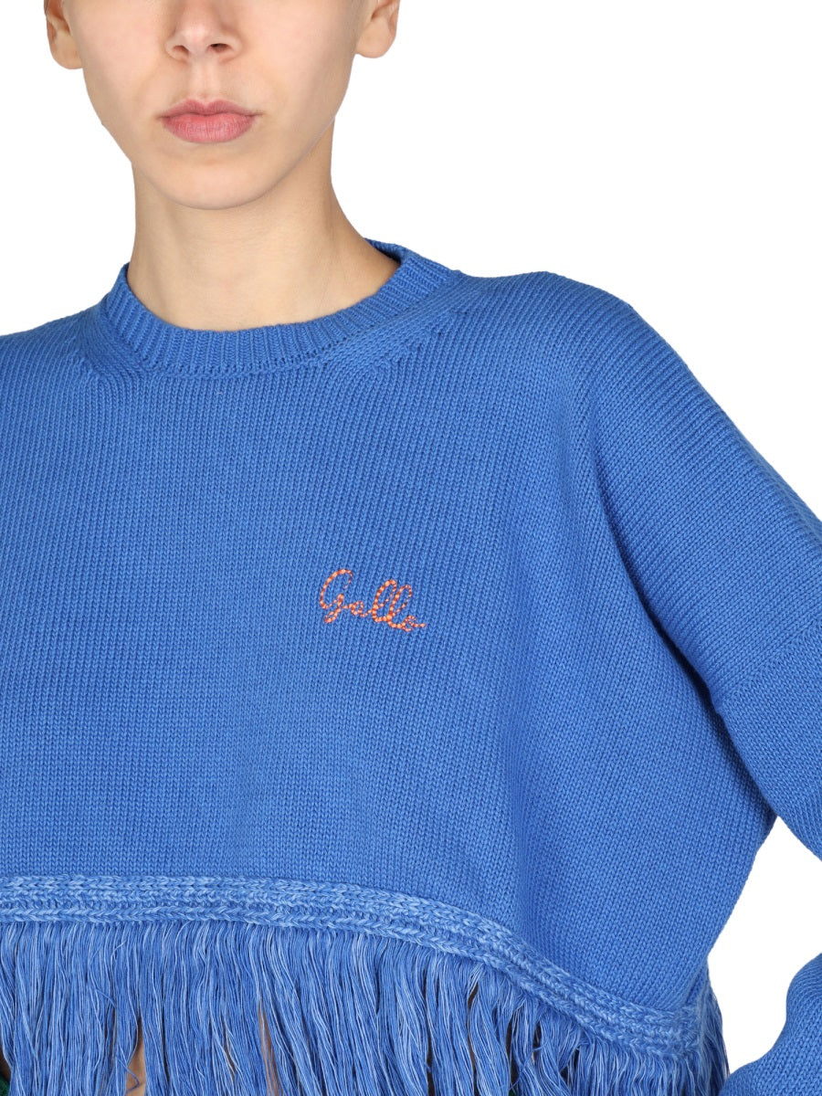 GALLO 1927 Embroidered Logo Crew Neck Sweater for Women