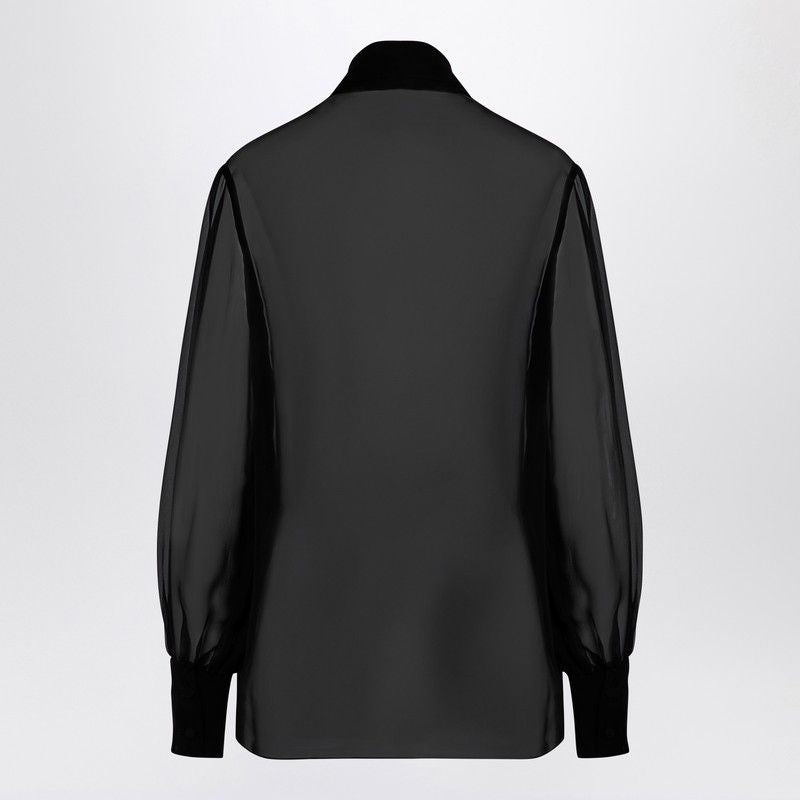 VALENTINO Semi-Transparent Silk Chiffon Shirt for Women