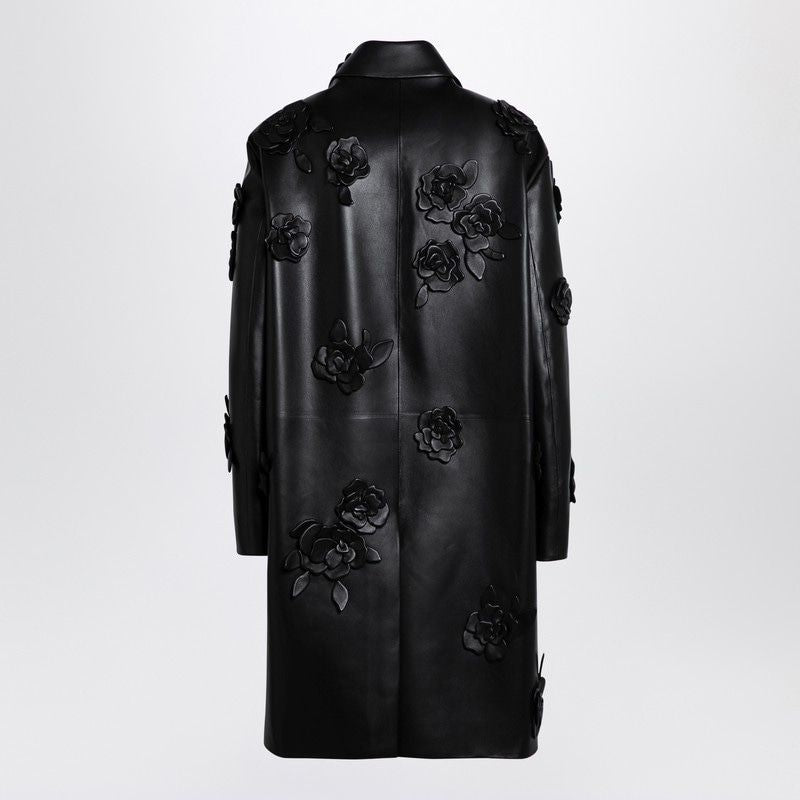 VALENTINO Embroidered Leather Jacket