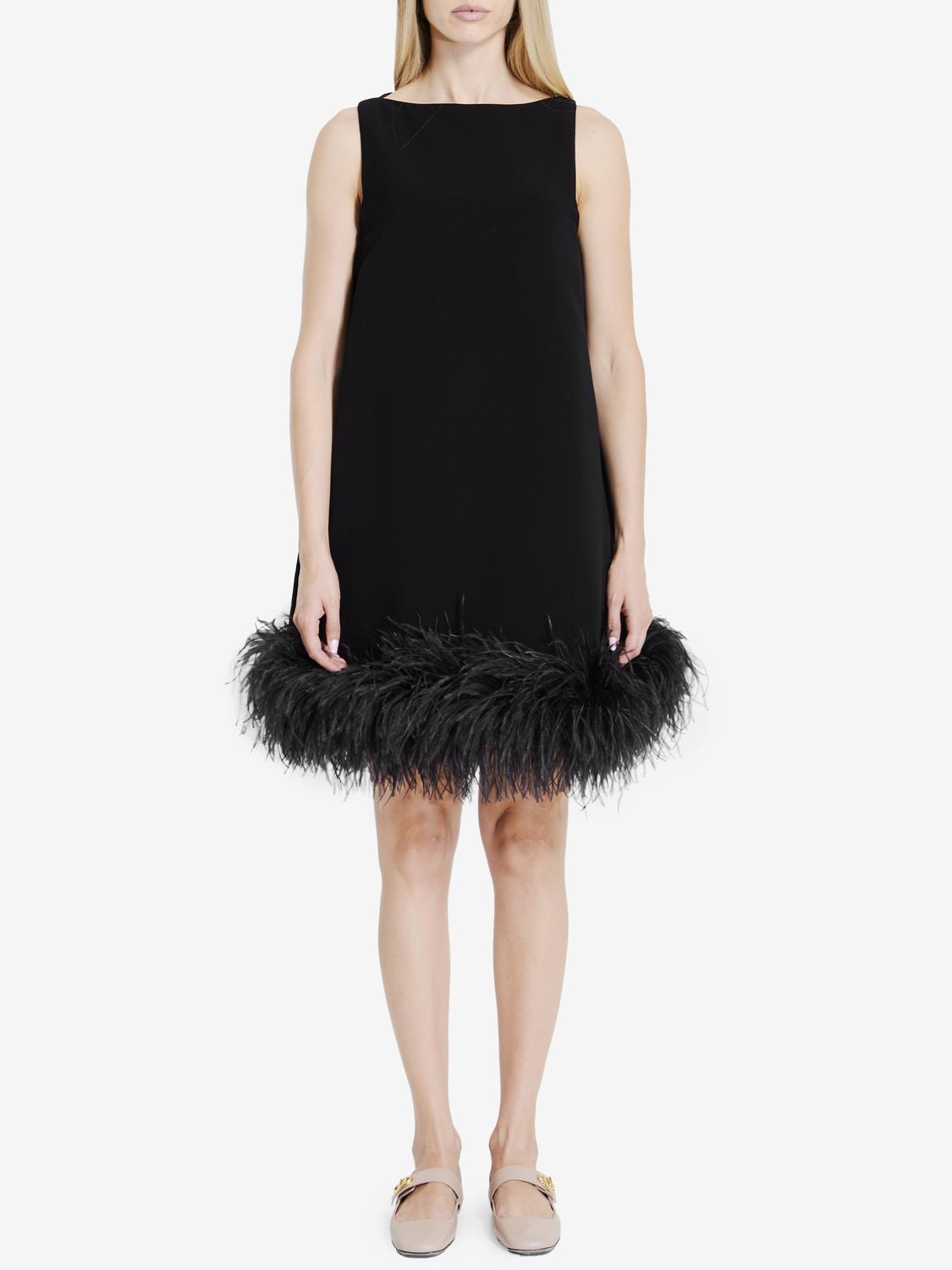 VALENTINO GARAVANI Chic Mini Dress with Feathers