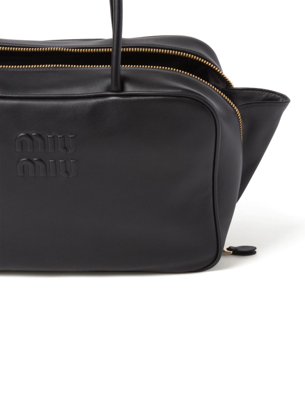 MIU MIU Mini Embossed Logo Handbag with Zip Closure