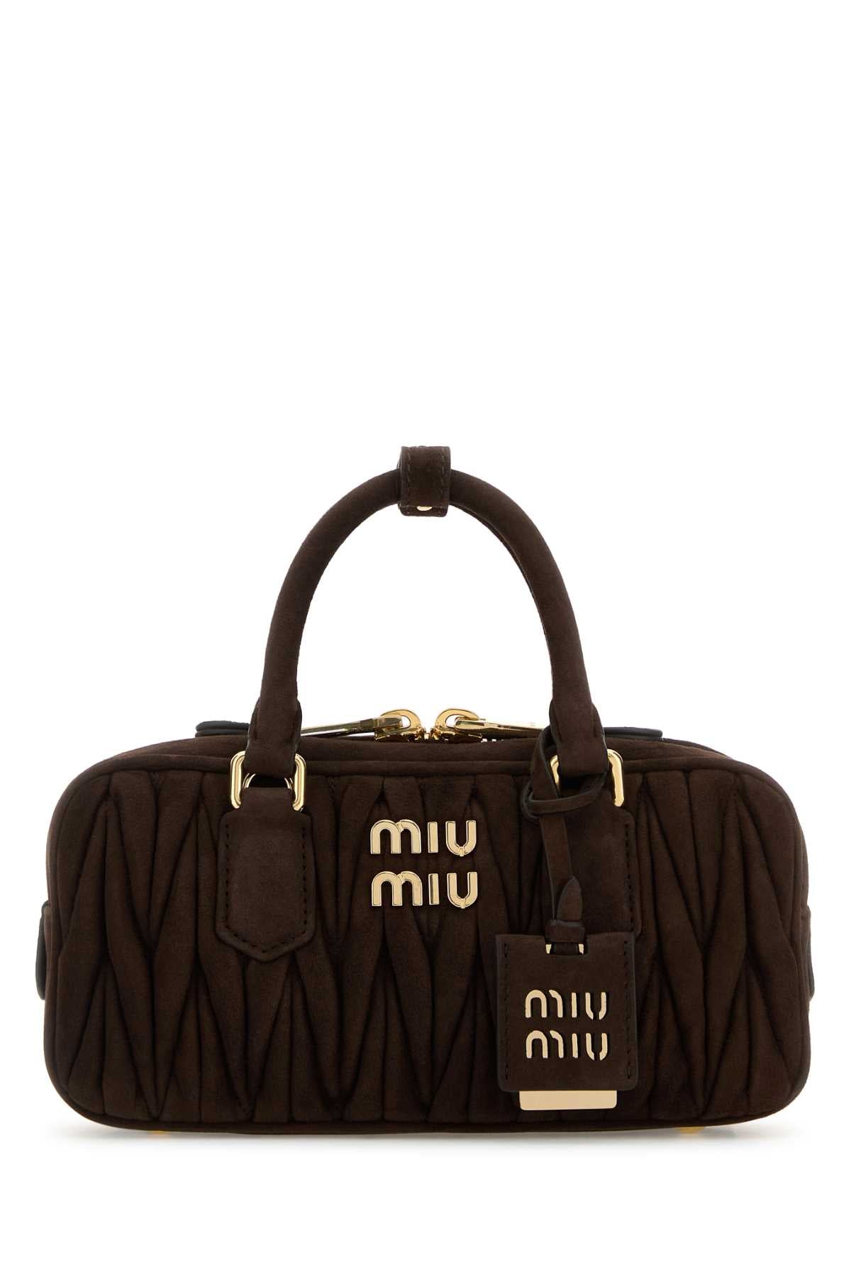 MIU MIU Lamb Leather Handbag with Gold-Tone Details