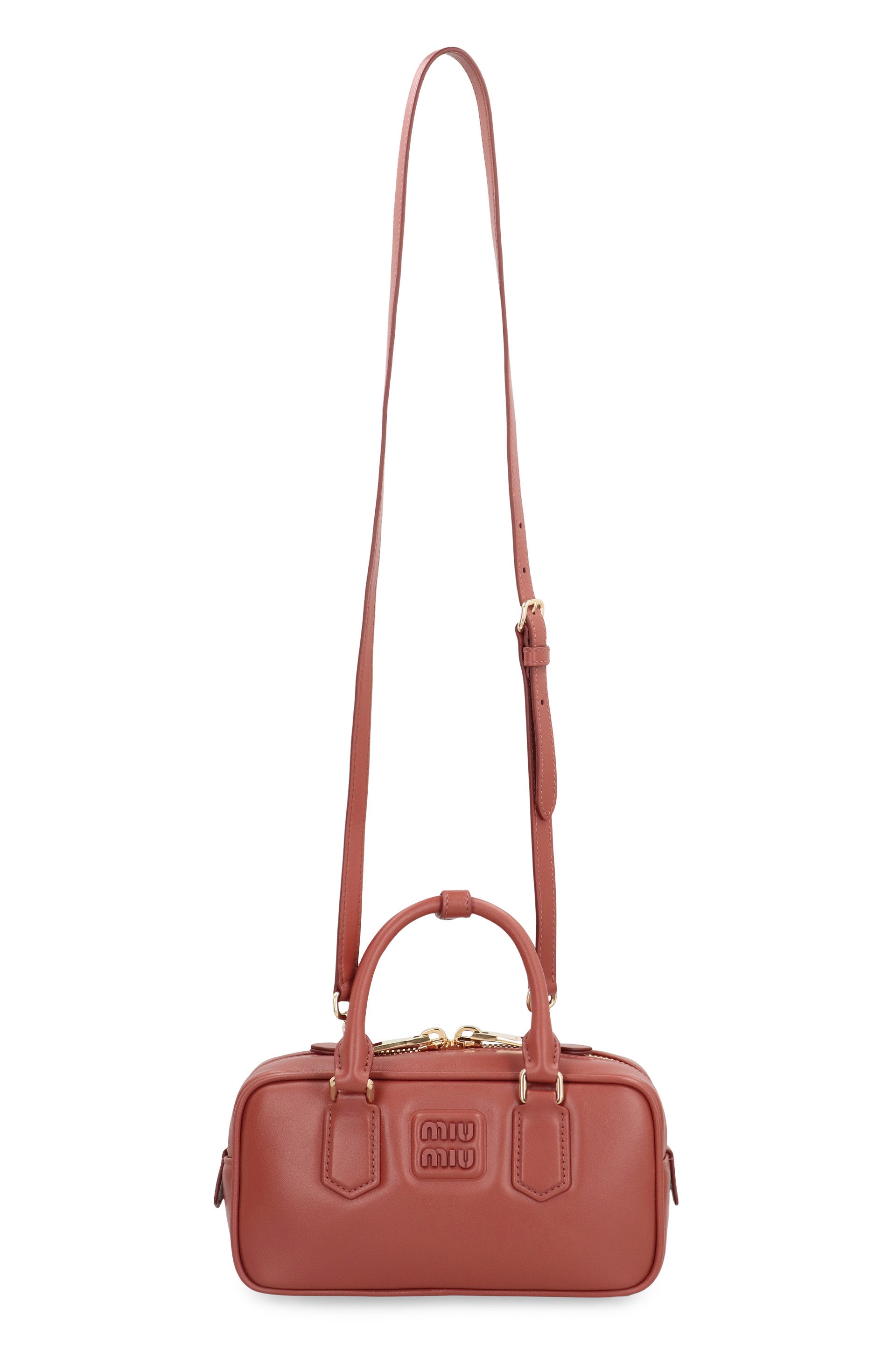 MIU MIU Mini Arcadia Handbag with Double Zipper Closure