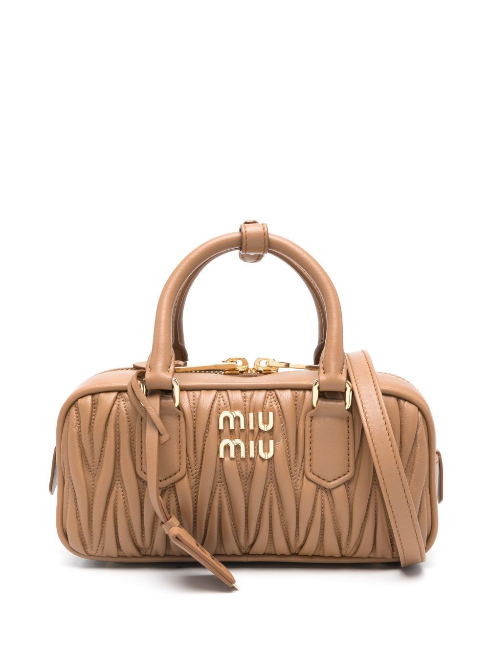 MIU MIU Regular Matelassé Leather Handbag - W 22 X H 10.5 X D 7.5 CM