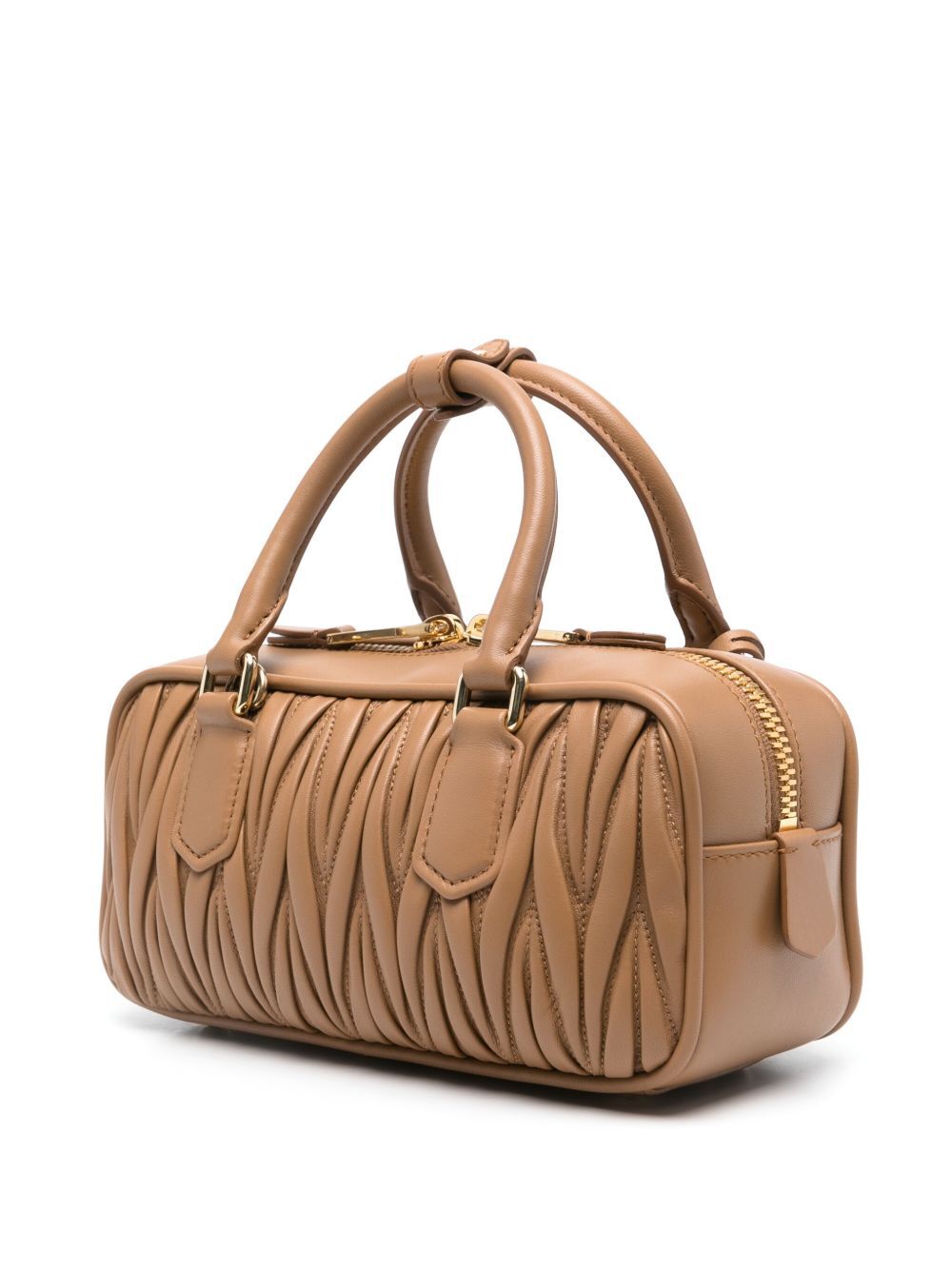 MIU MIU Regular Matelassé Leather Handbag - W 22 X H 10.5 X D 7.5 CM