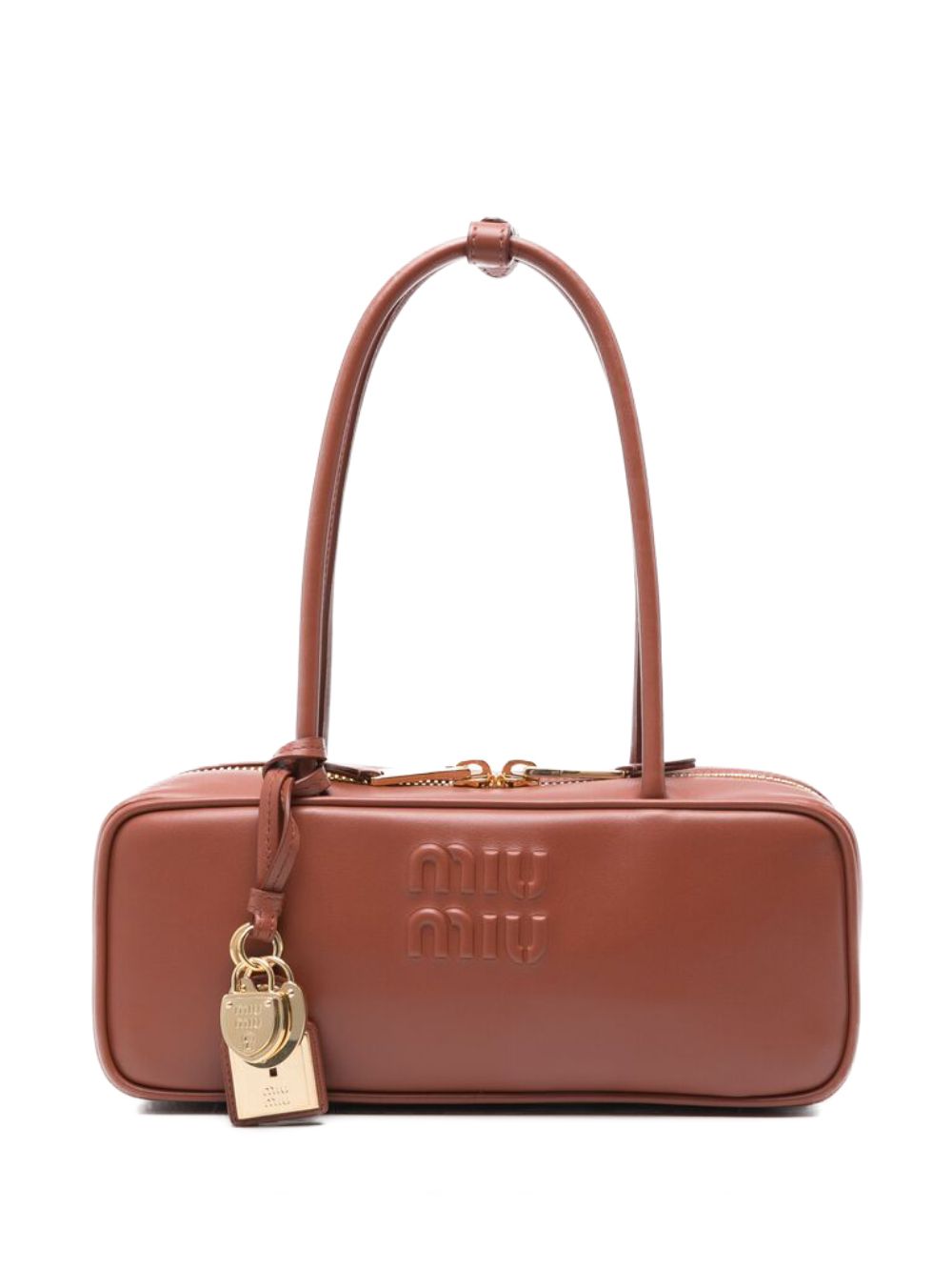 MIU MIU Mini Embossed Logo Bauletto Handbag