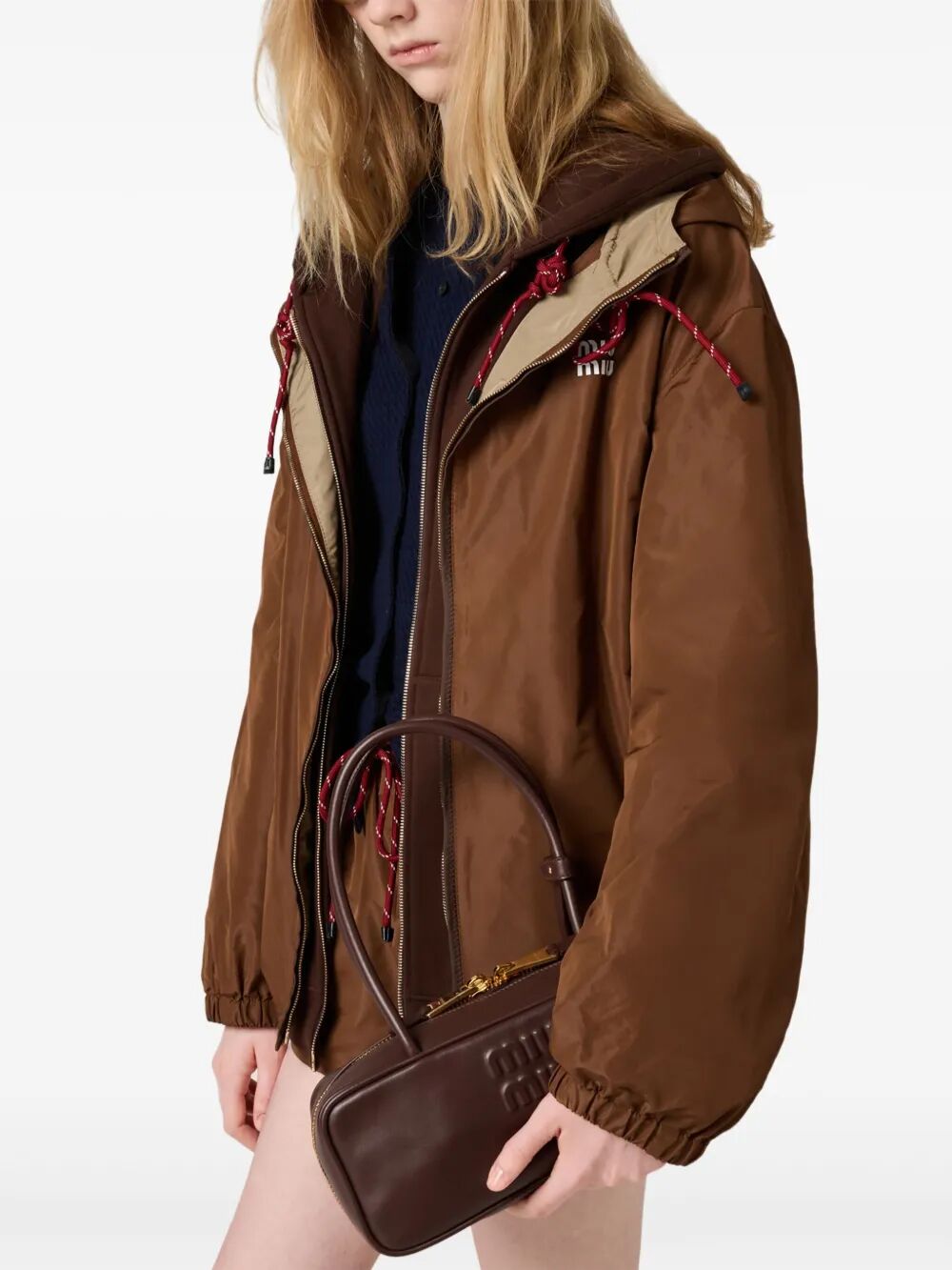 MIU MIU Mini Leather Handbag - W 28 x H 11.5 x D 8 cm