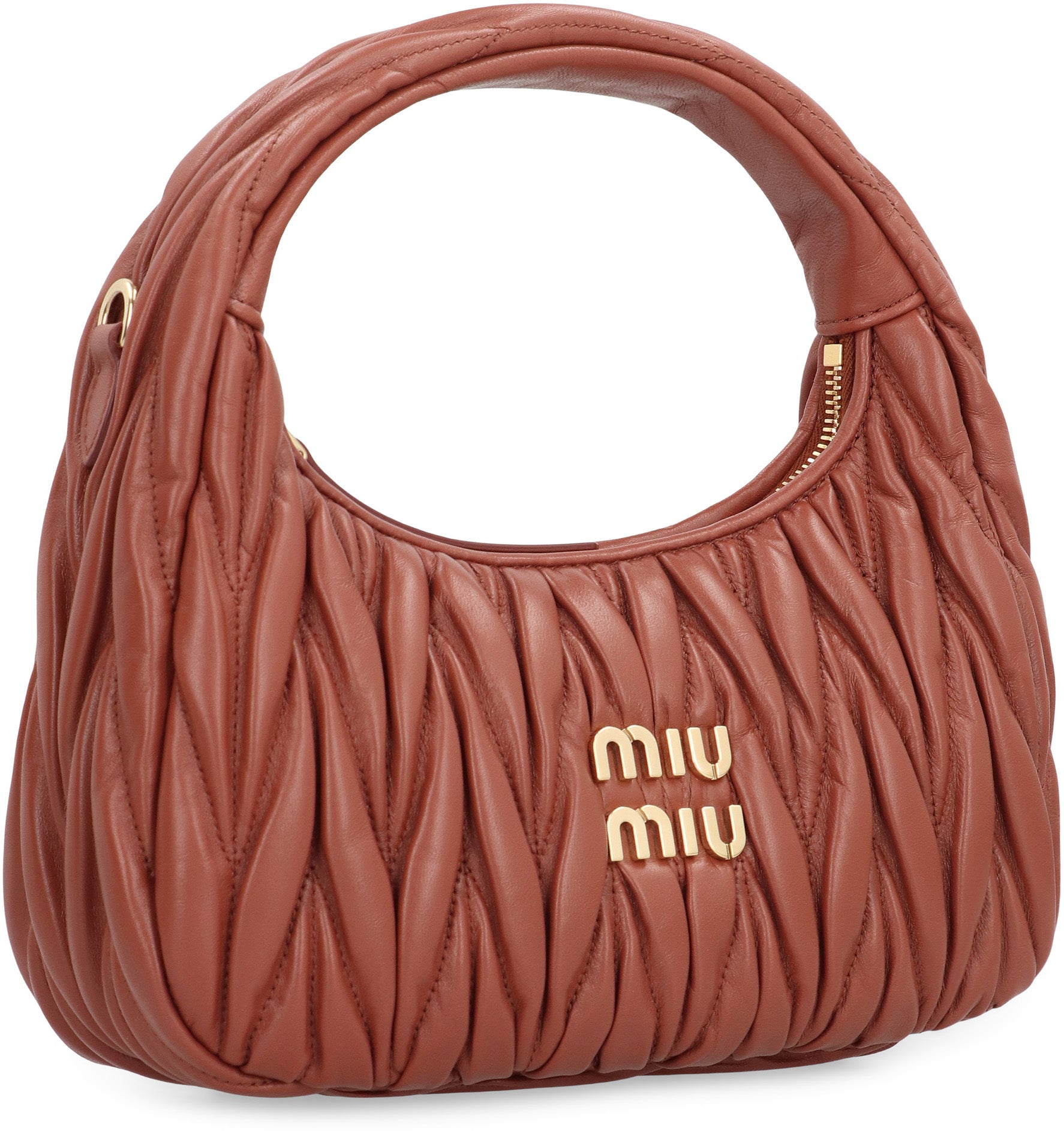 MIU MIU Mini Nappa Quilted Hobo Handbag