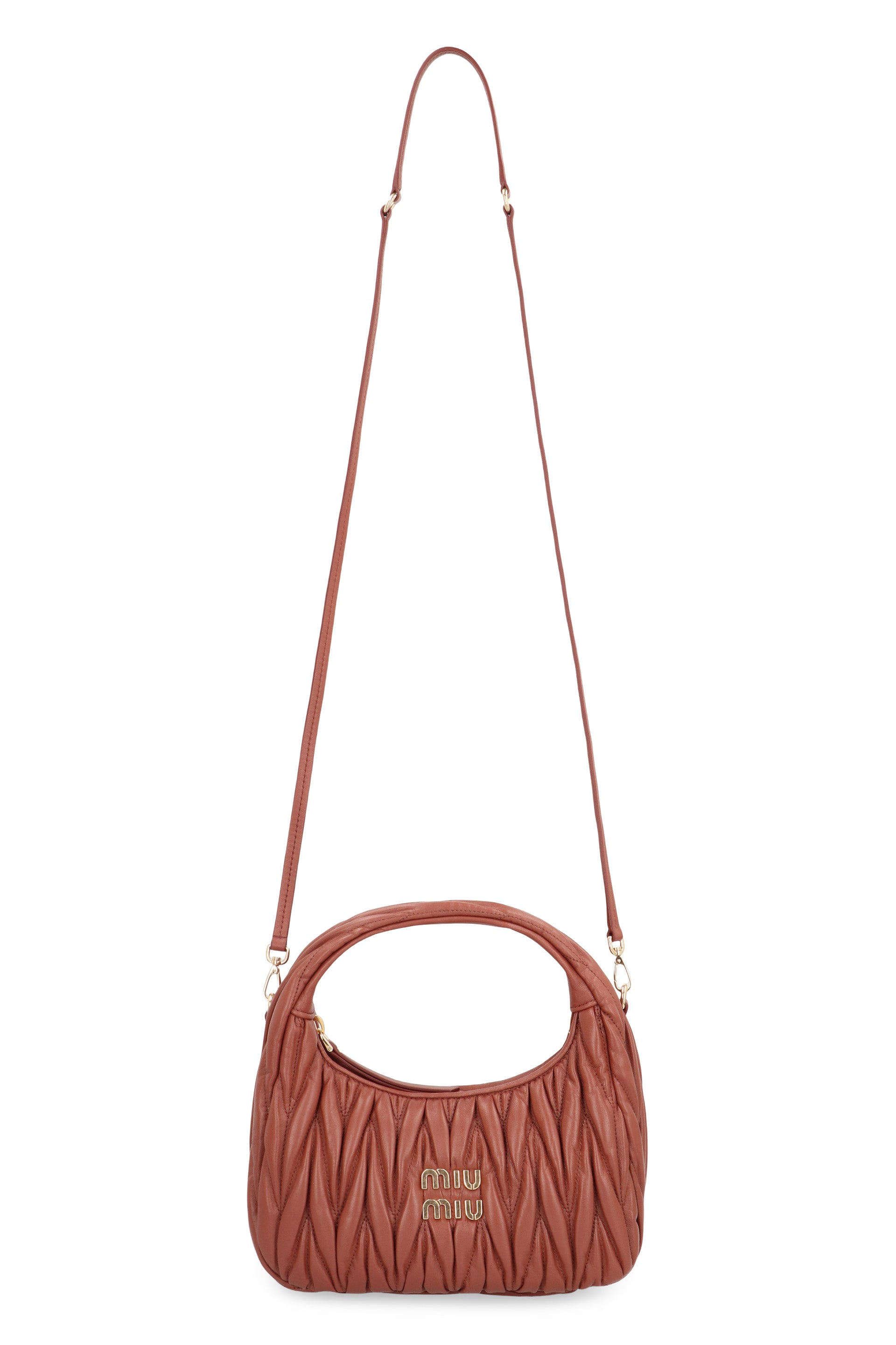 MIU MIU Mini Nappa Quilted Hobo Handbag