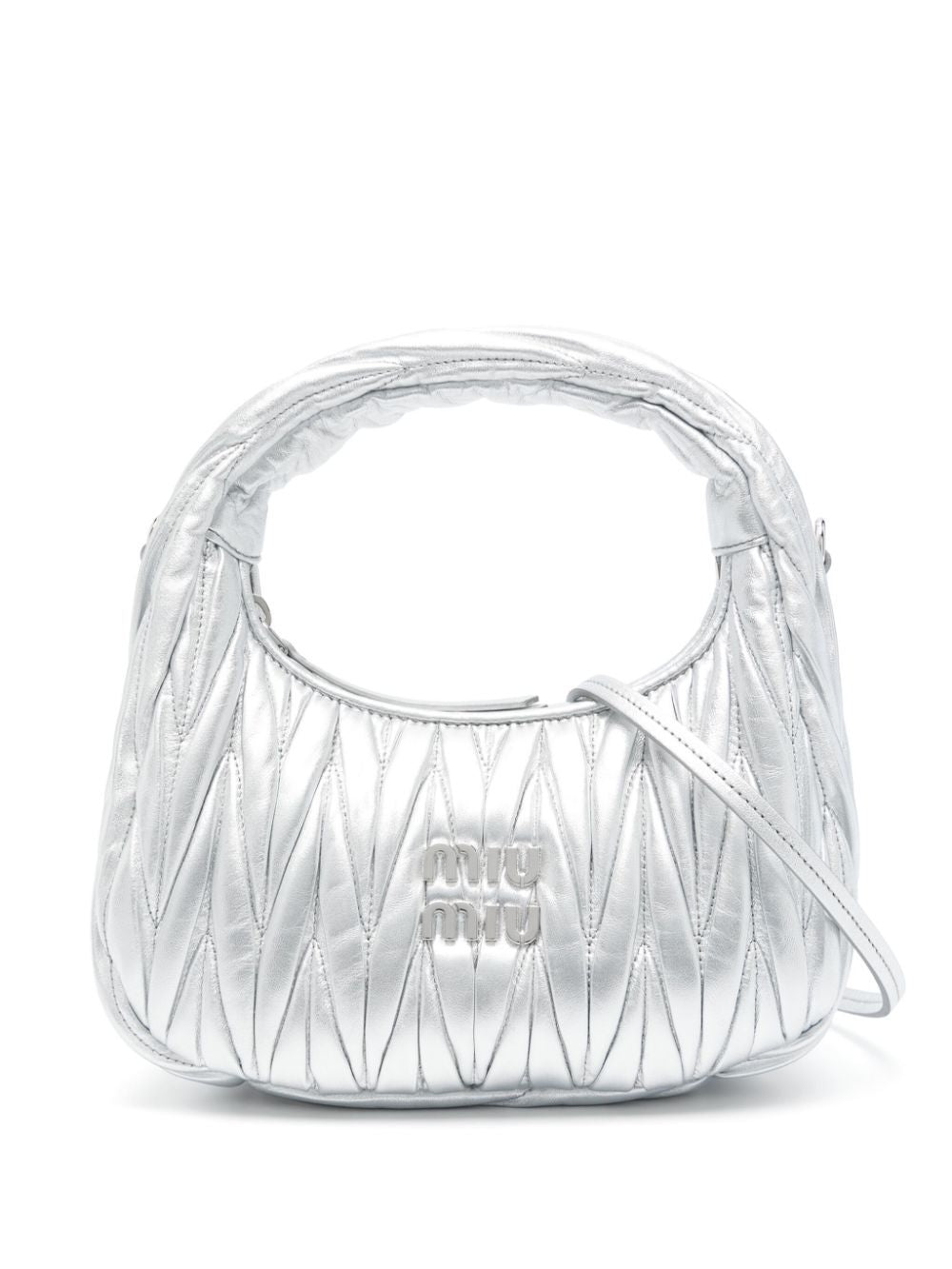 MIU MIU Mini Matelassé Nappa Leather Small Hobo Handbag