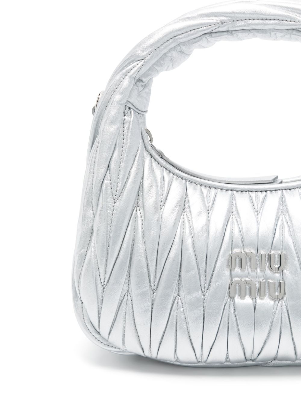 MIU MIU Mini Matelassé Nappa Leather Small Hobo Handbag