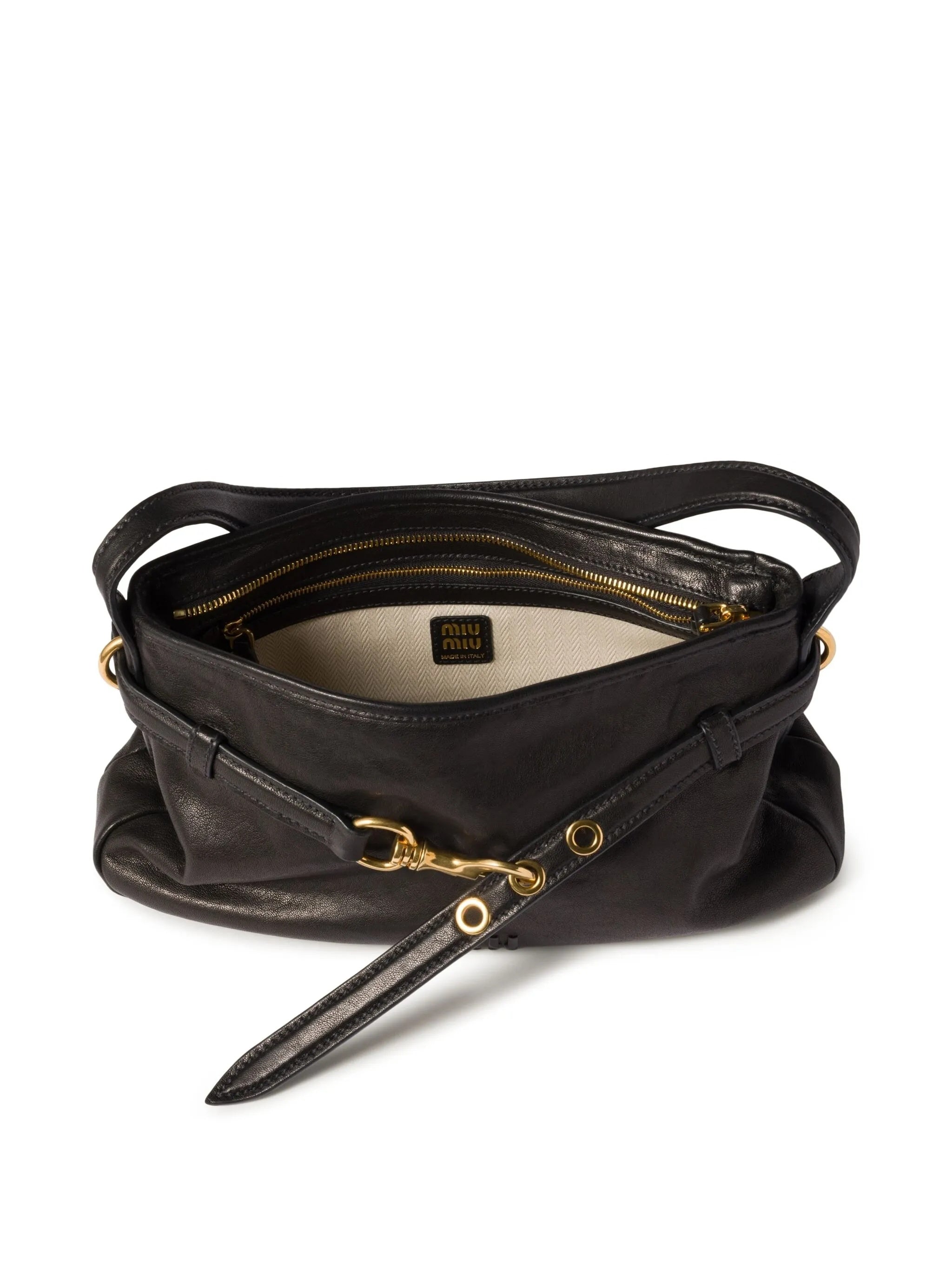 MIU MIU Elegant Shoulder Bag with Gold Detailing