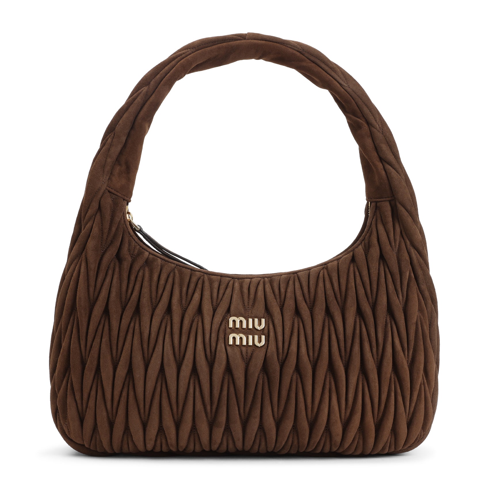 MIU MIU Suede Leather Handbag - W:36CM H:19CM D:11CM
