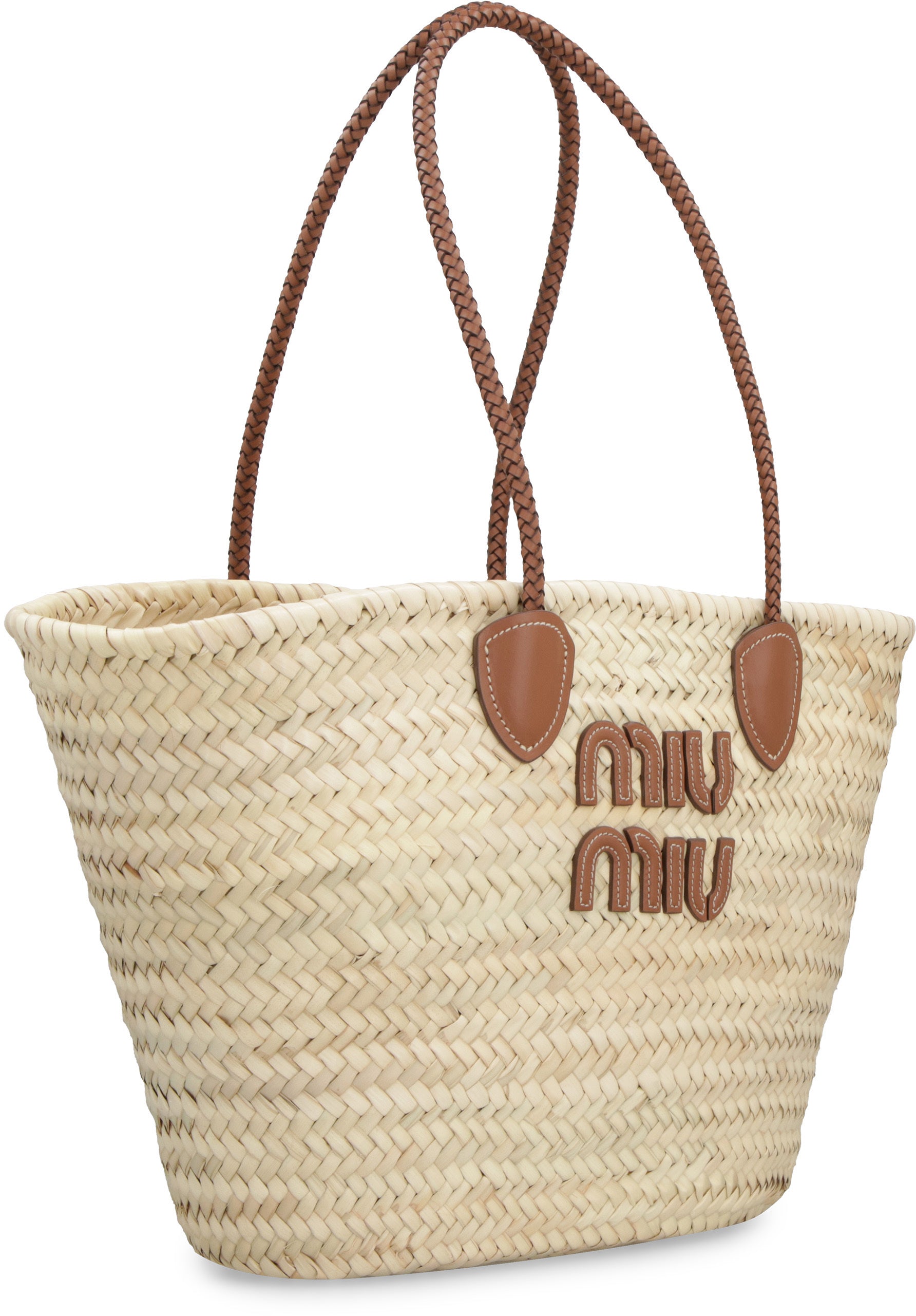 MIU MIU Stylish Raffia Tote Handbag - 28cm