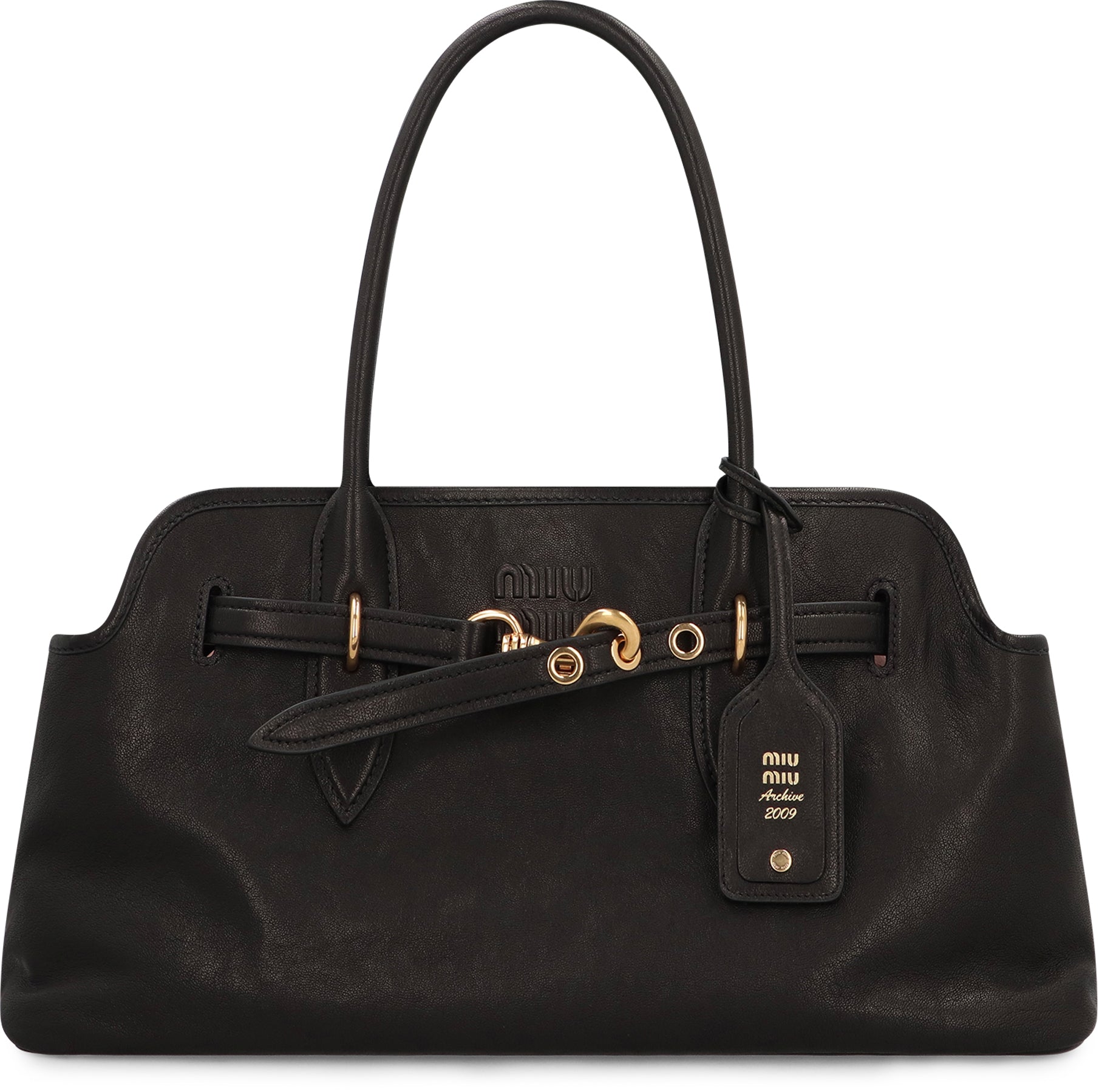 MIU MIU Aventure Leather Handbag - 44x22.5x14.5 cm