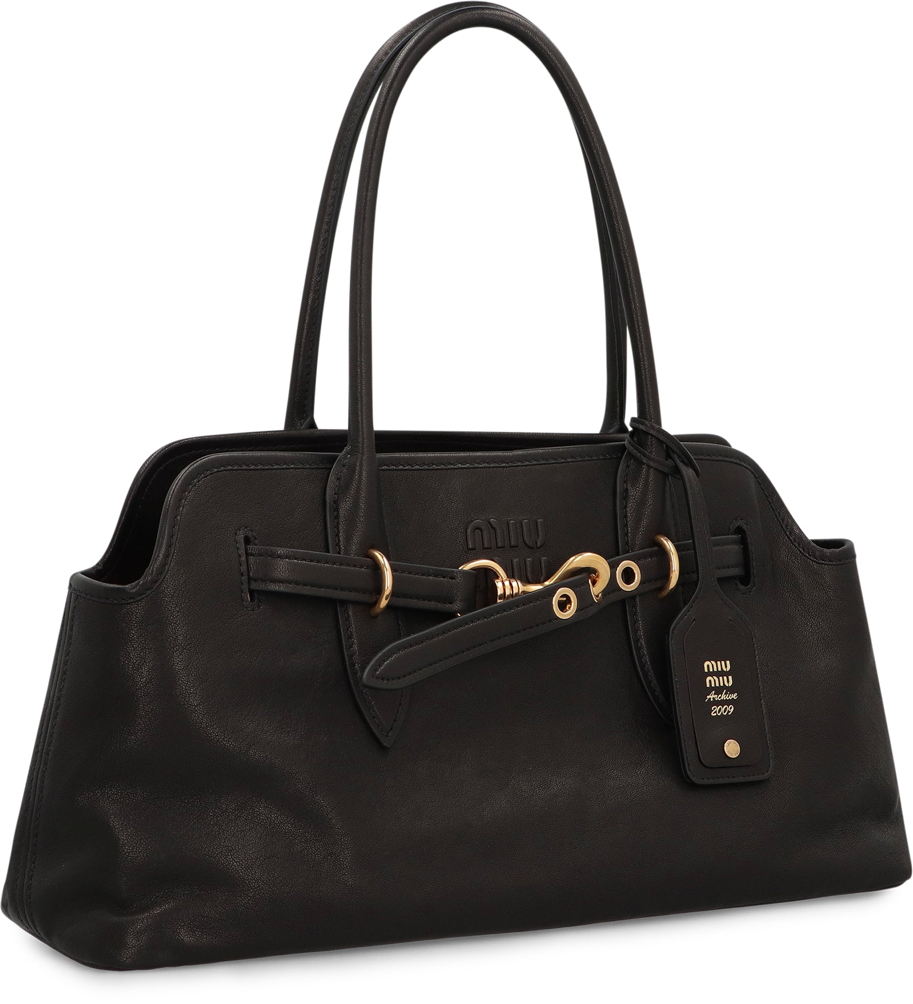 MIU MIU Aventure Leather Handbag - 44x22.5x14.5 cm