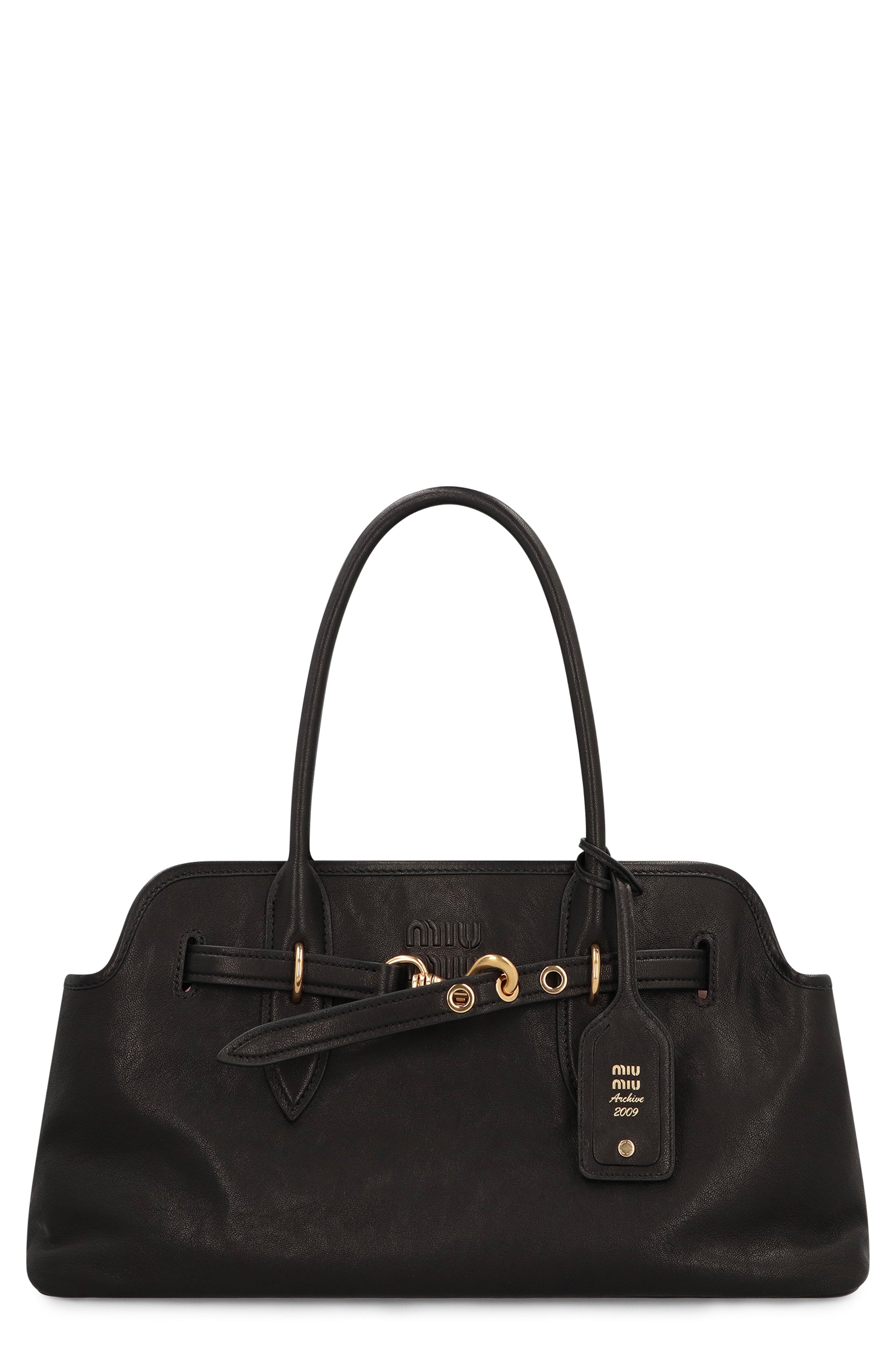 MIU MIU Aventure Leather Handbag - 44x22.5x14.5 cm