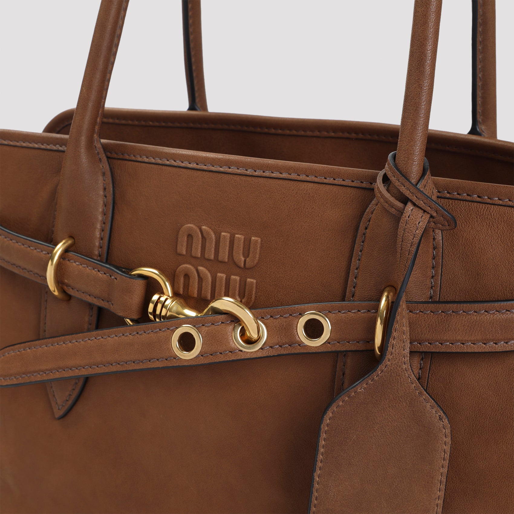 MIU MIU Elegant Leather Handbag - 45cm x 24cm x 14cm