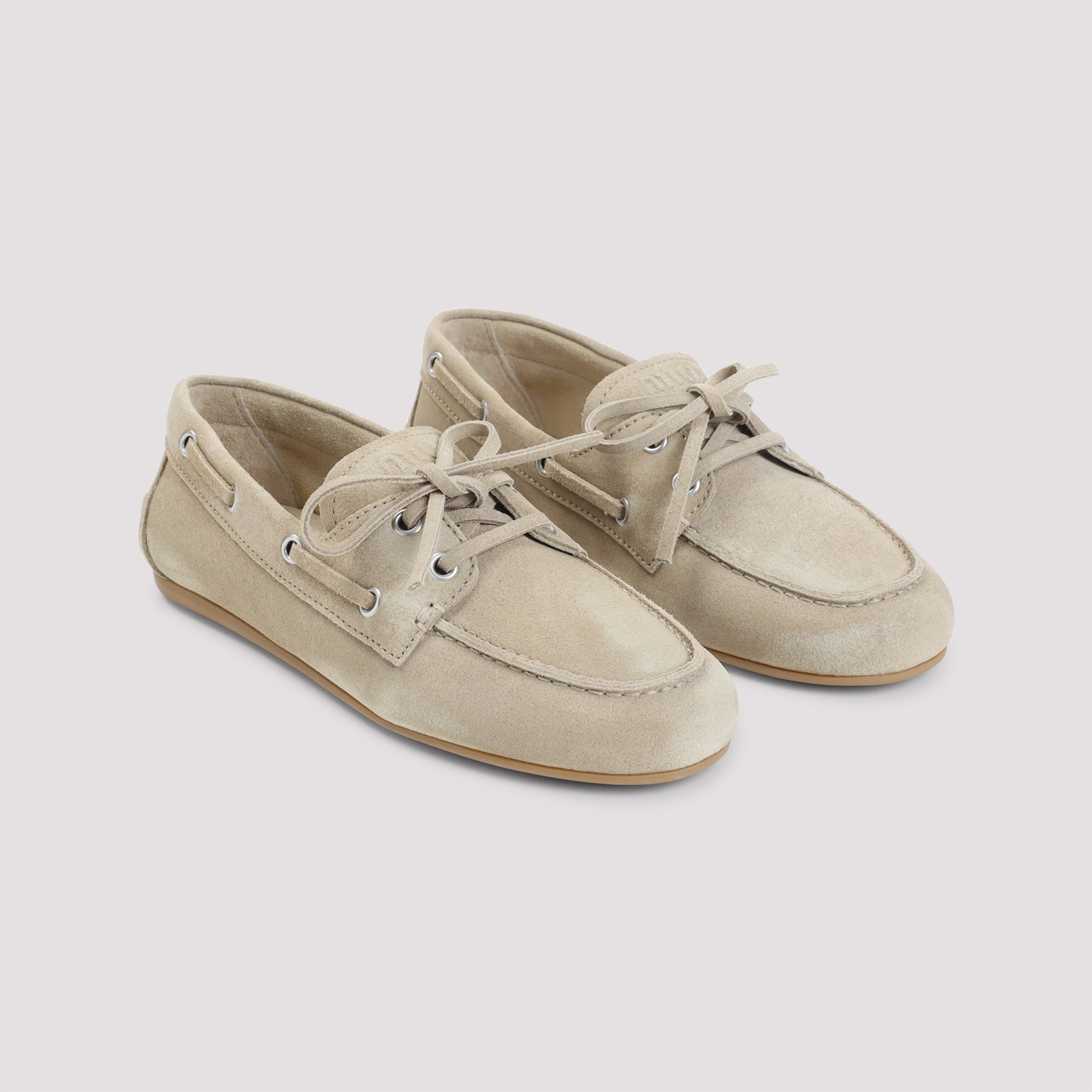 MIU MIU Suede Leather Loafers for Women