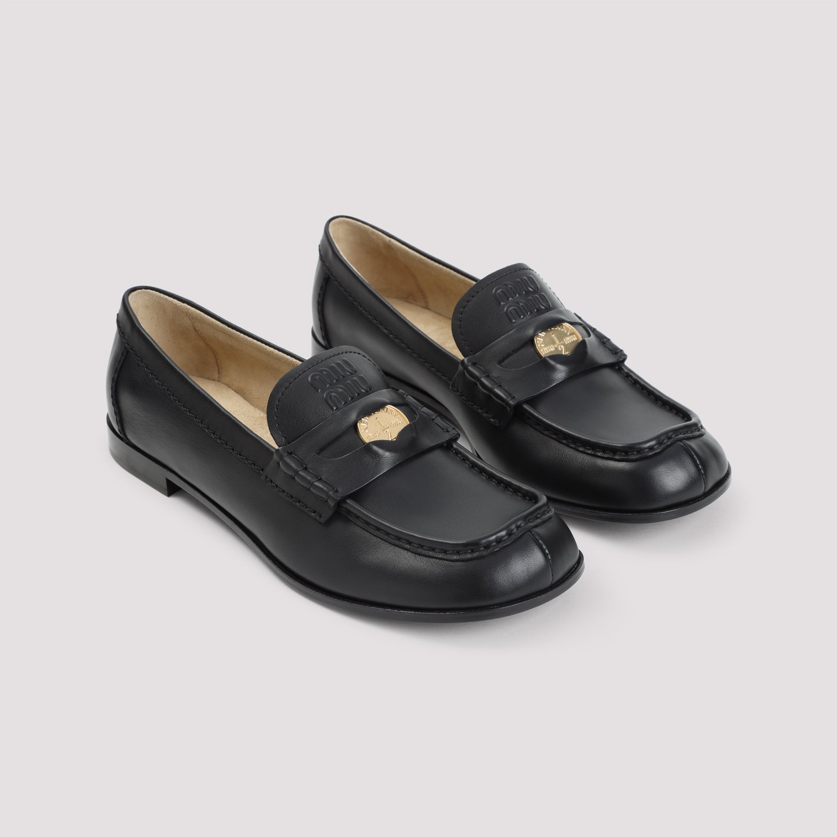 MIU MIU Elegant Leather Loafers for Women