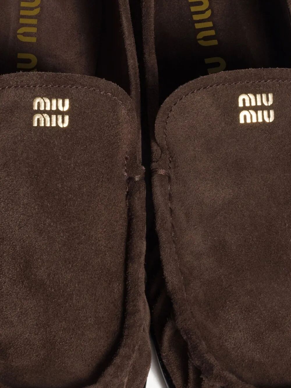 MIU MIU Suede Gathered Loafers with 1.5 cm Heel