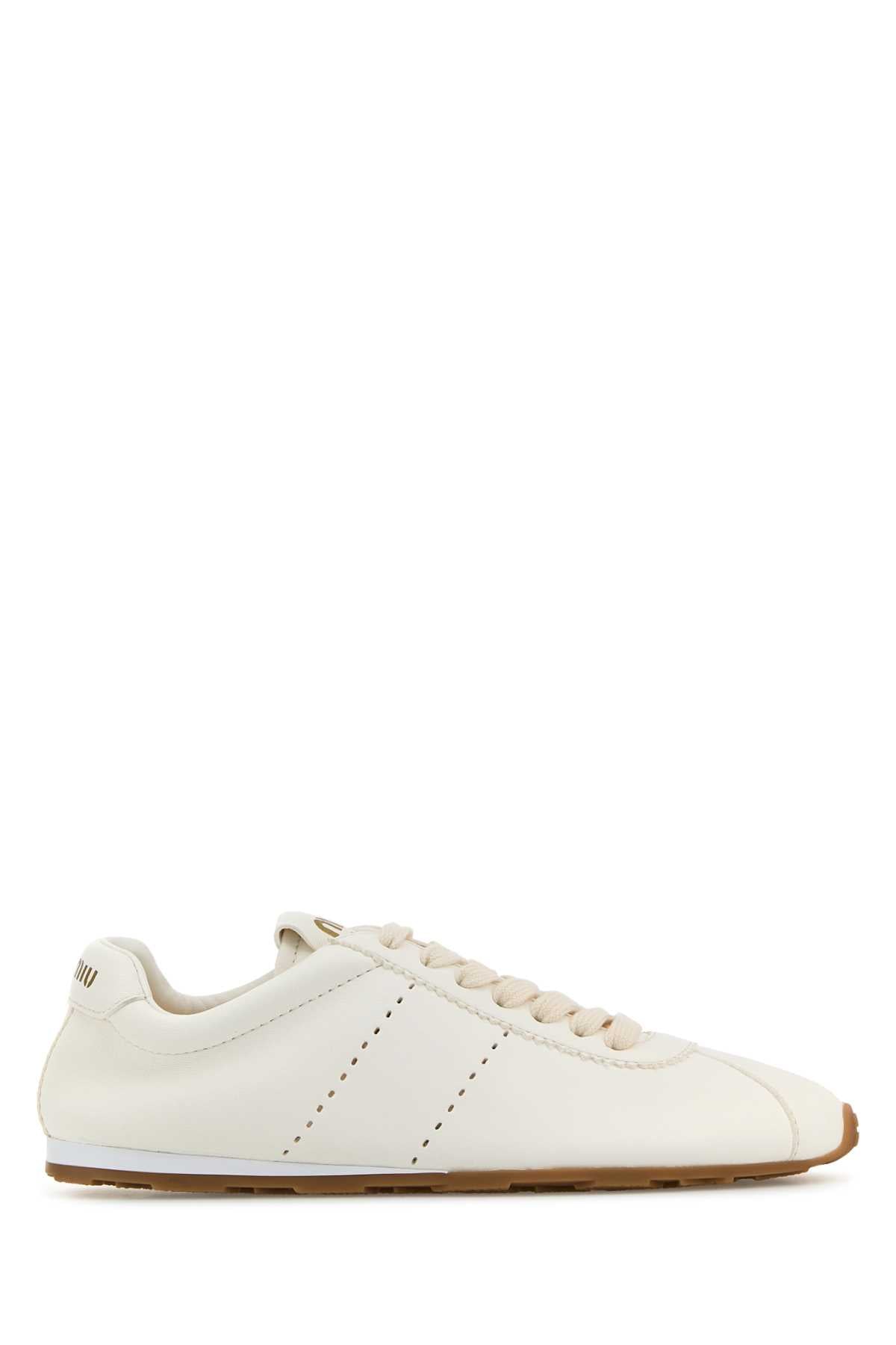 MIU MIU Women's Plume Luxury Leather Sneakers