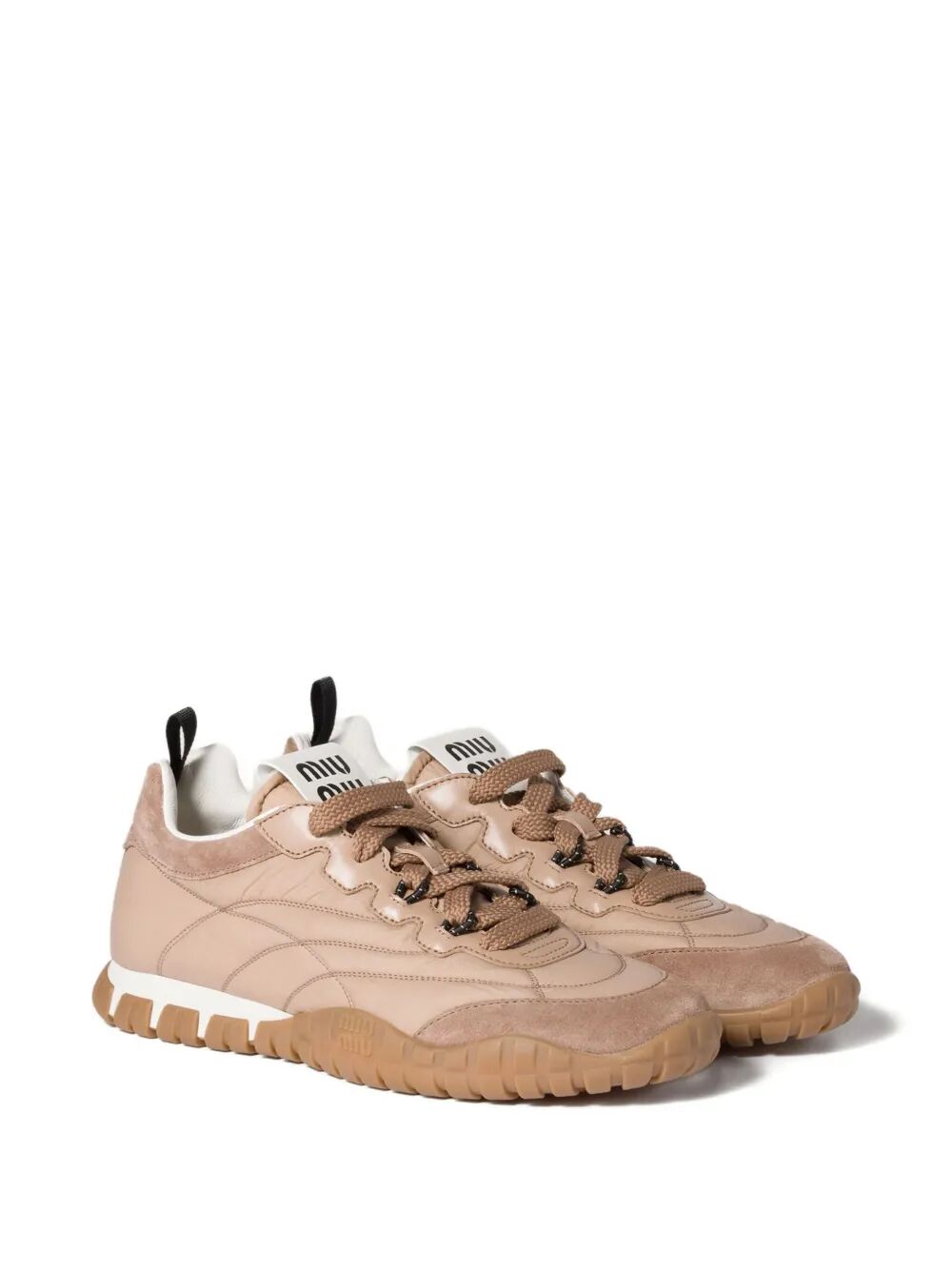MIU MIU Tyre Sneakers in Technical Fabric and Suede for Women