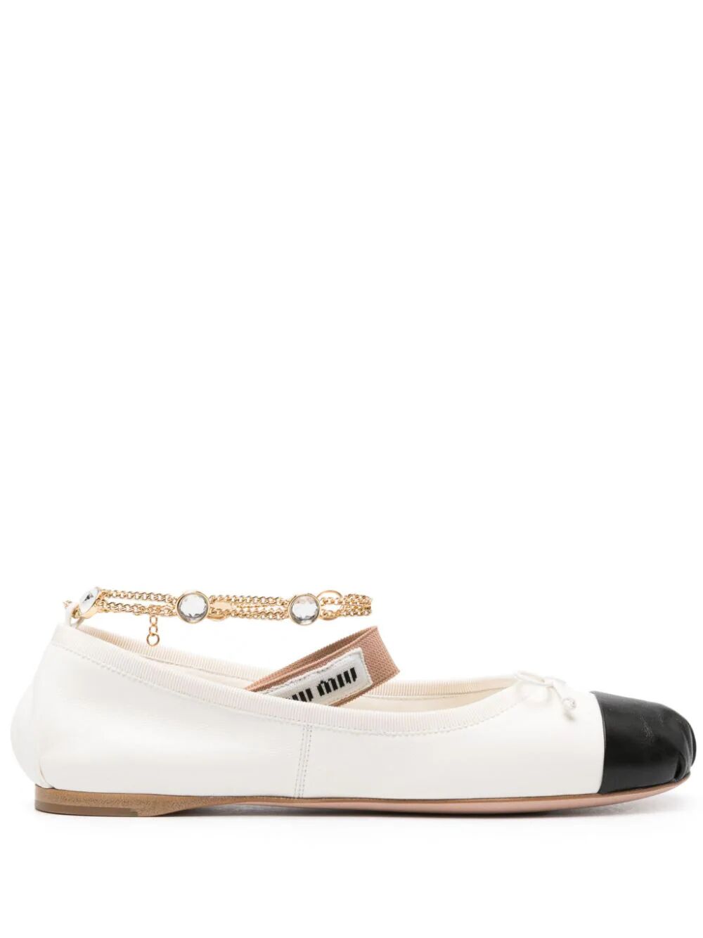 MIU MIU Stylish Ballerinas with Chain-Link Detail