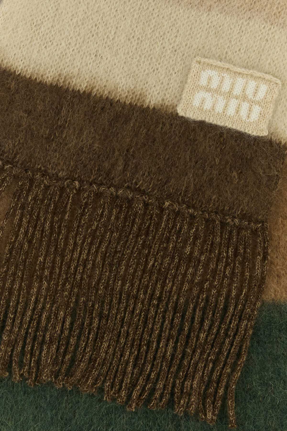 MIU MIU Embroidered Mohair Blend Scarf