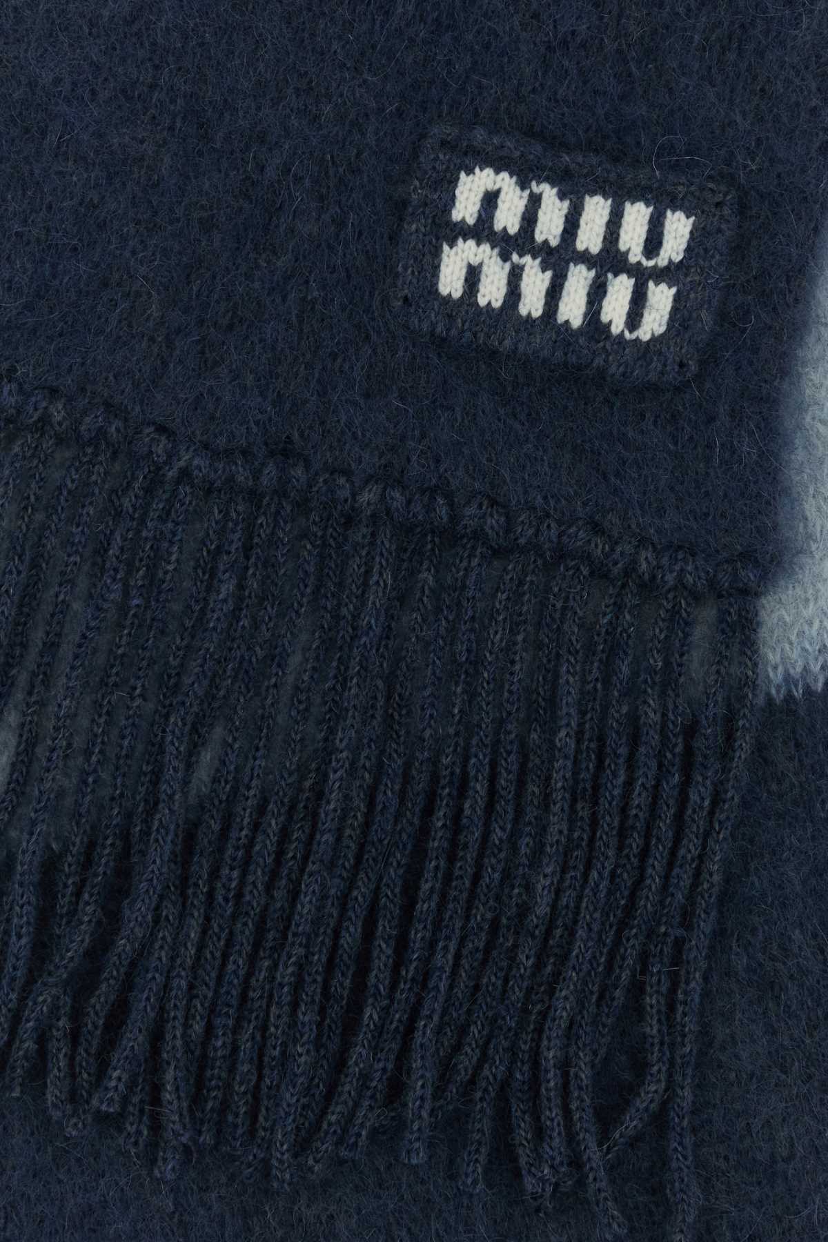 MIU MIU Embroidered Mohair Blend Scarf