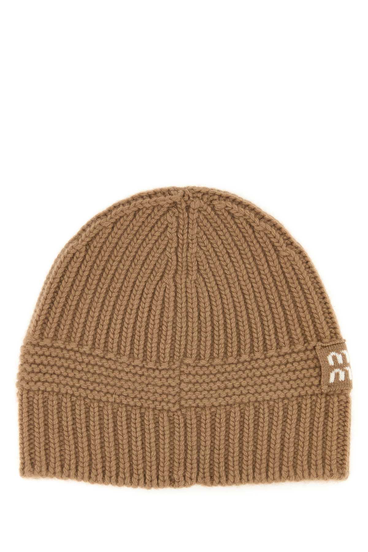 MIU MIU Biscuit Stretch Wool Beanie Hat