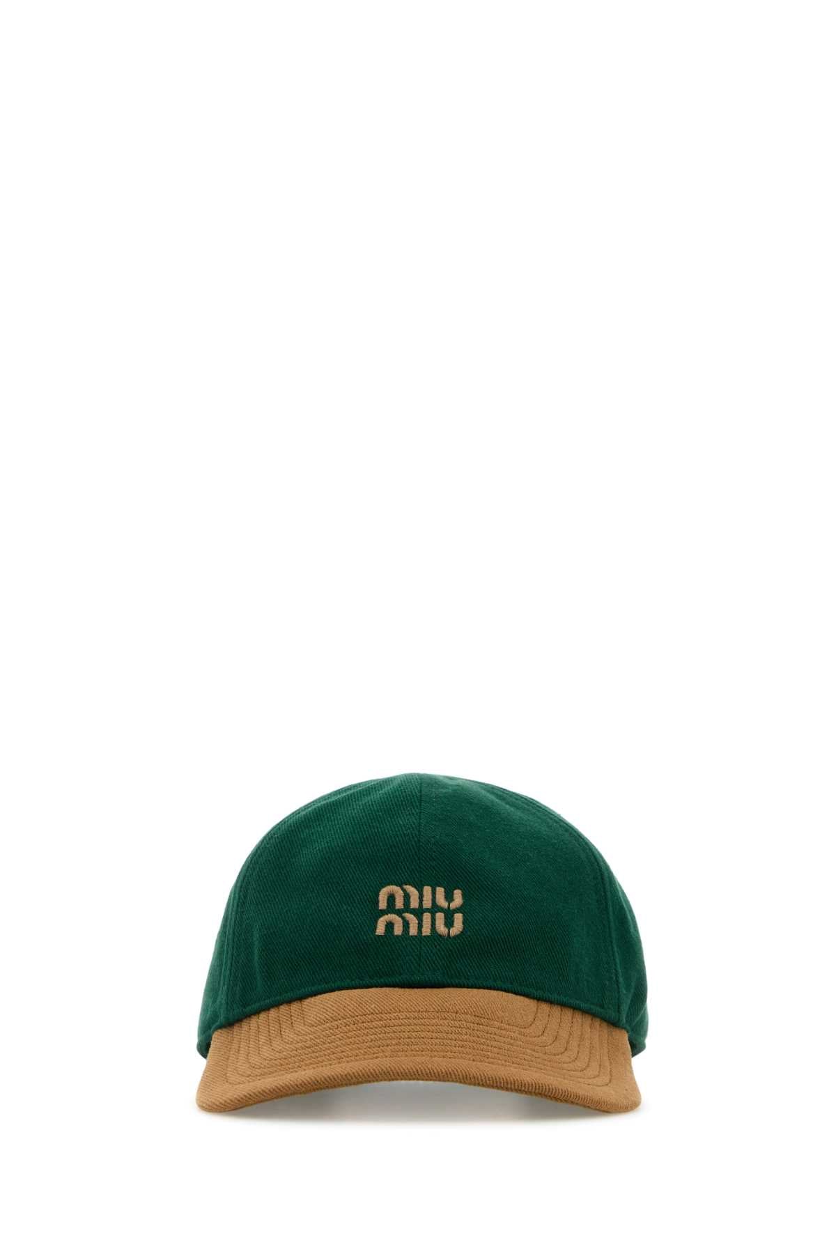 MIU MIU Two-Tone Drill Baseball Cap for Women - SS26