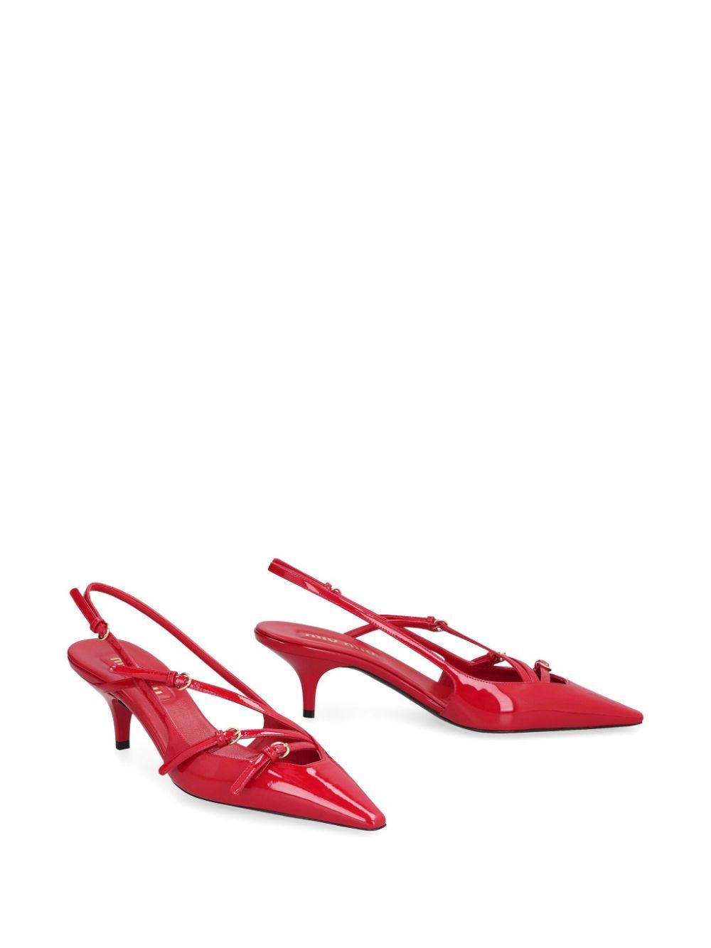 MIU MIU Patent Leather Slingbacks with Buckles - 5.5 cm Heel