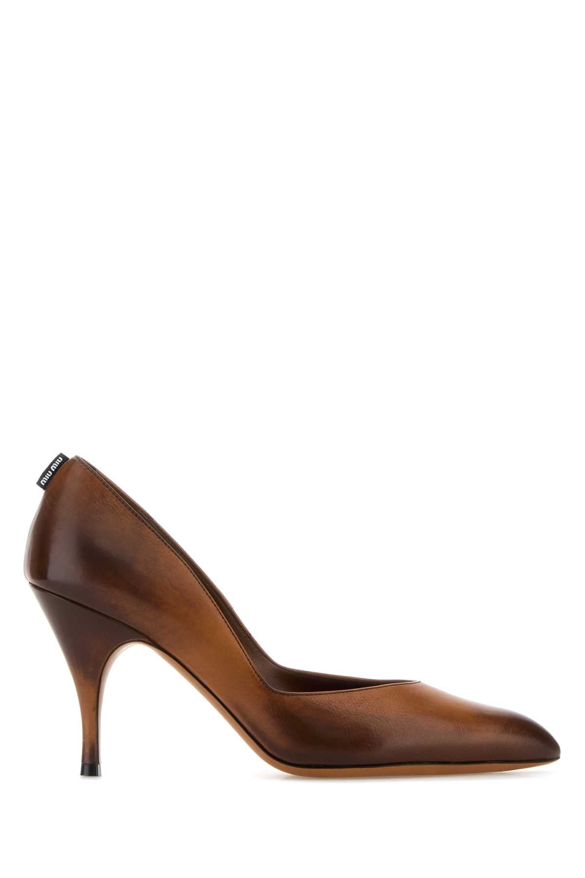 MIU MIU Vintage-Effect Leather Pumps for Women