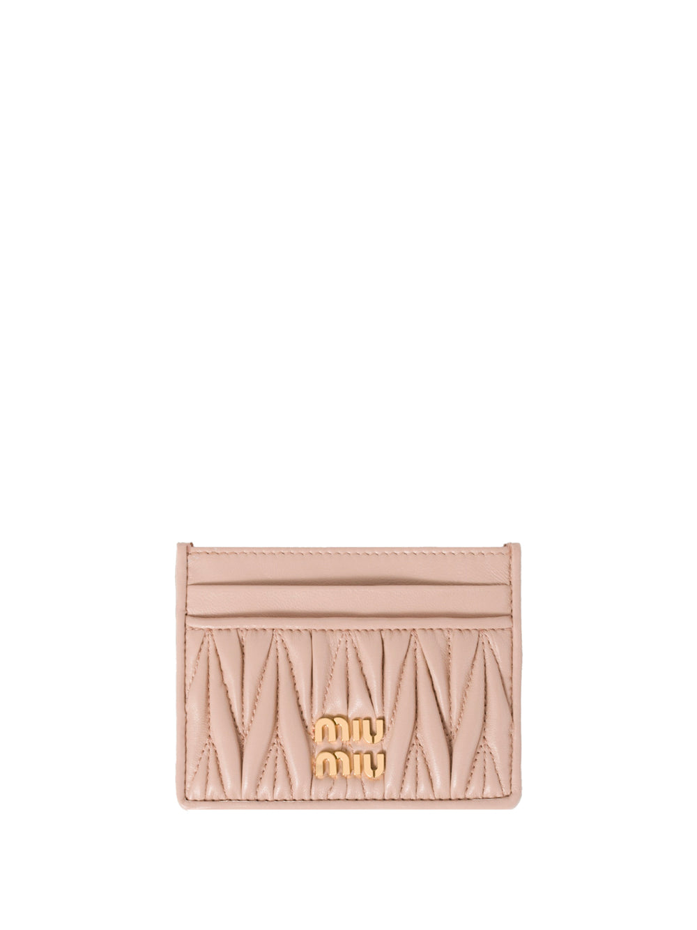 MIU MIU Matelassé Nappa Leather Mini Card Holder - 10.5 x 8 cm