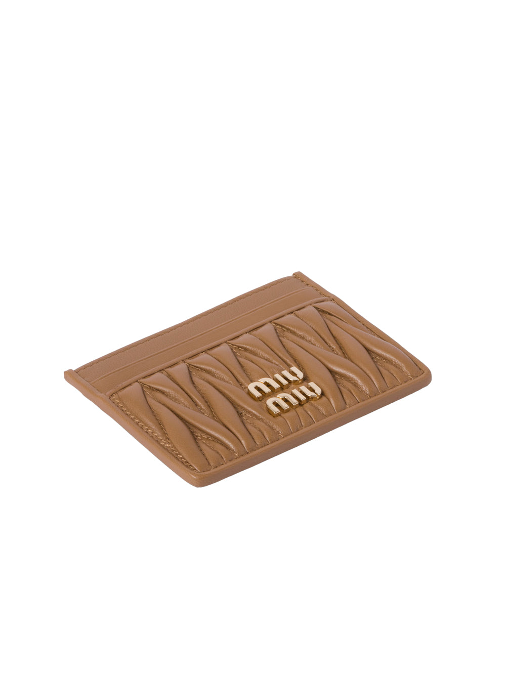 MIU MIU Mini Matelassé Leather Card Holder - Elegant Small Leather Good