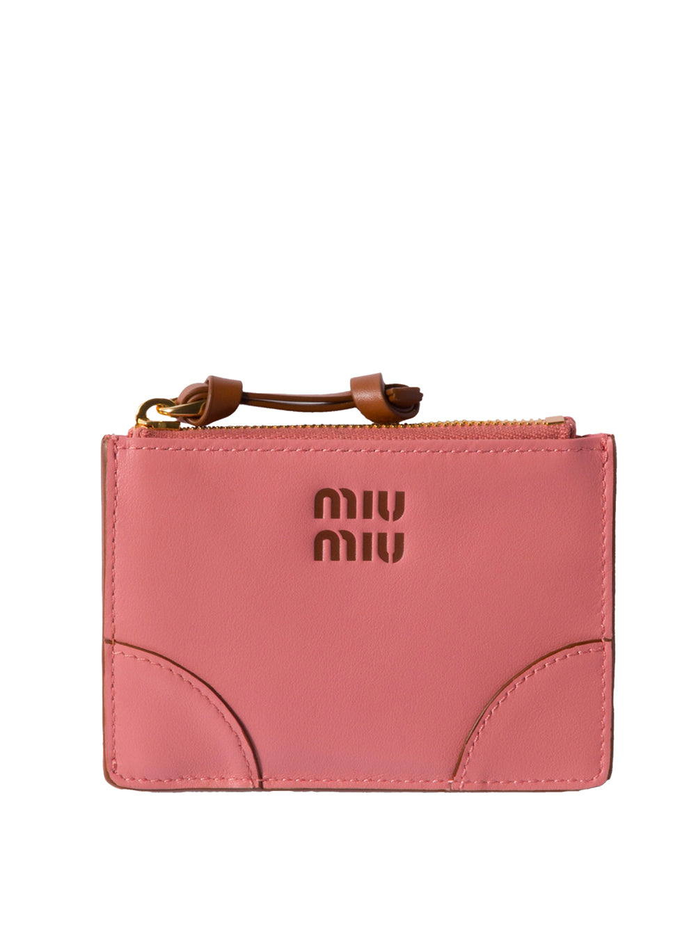 MIU MIU Mini Leather Card Holder with Removable Key Ring - 11 x 8 cm