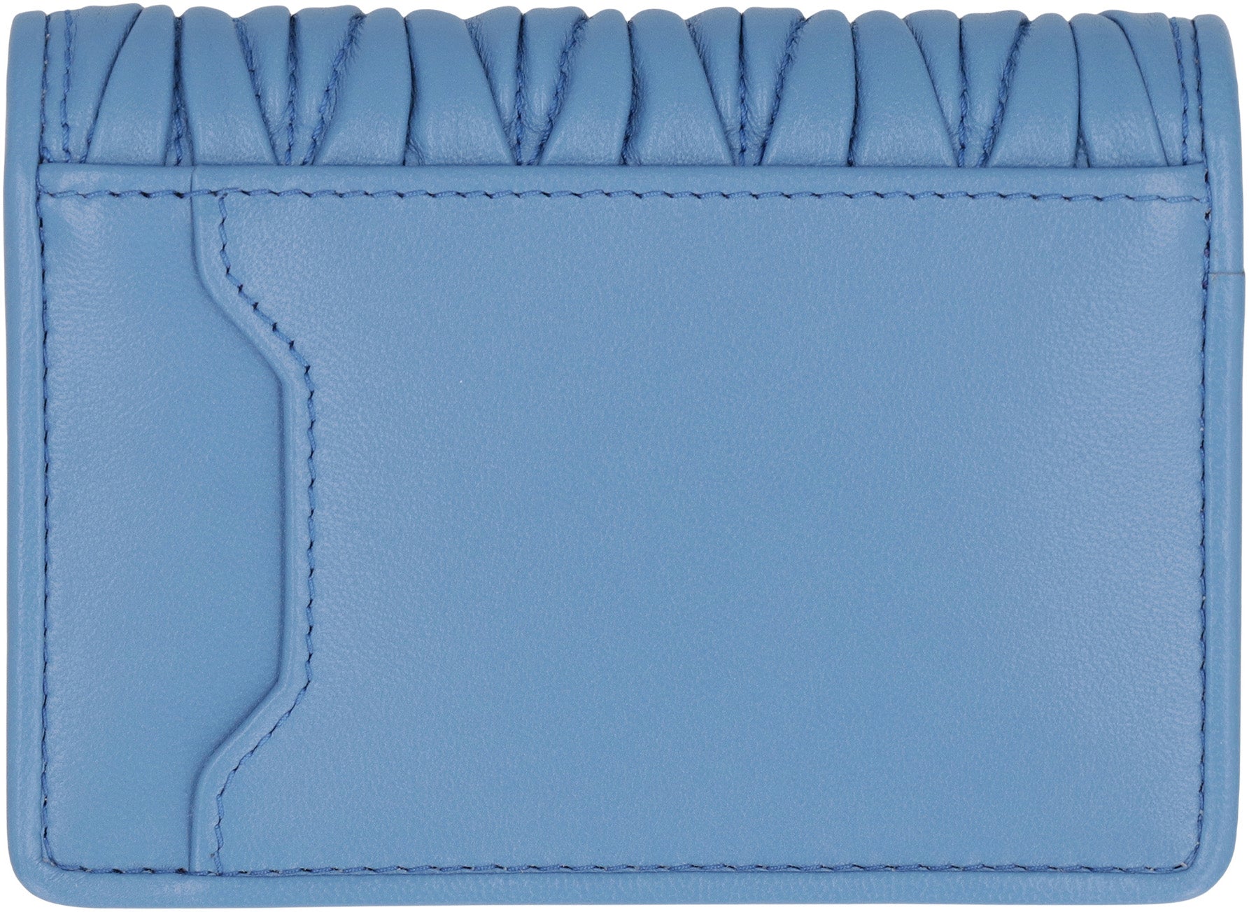 MIU MIU Mini Quilted Leather Wallet with Automatic Clasp