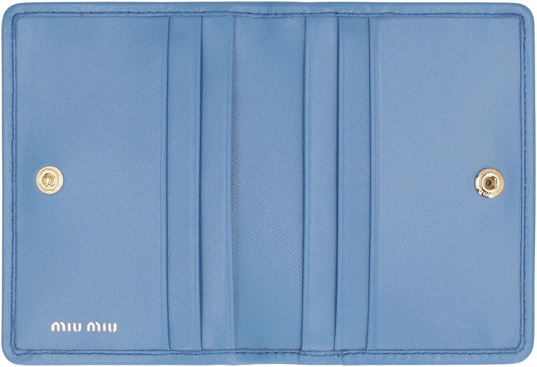 MIU MIU Mini Quilted Leather Wallet with Automatic Clasp