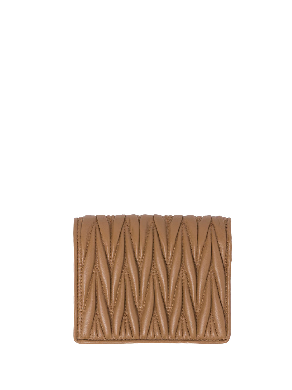 MIU MIU Mini Matelassé Nappa Leather Wallet with Snap Closure