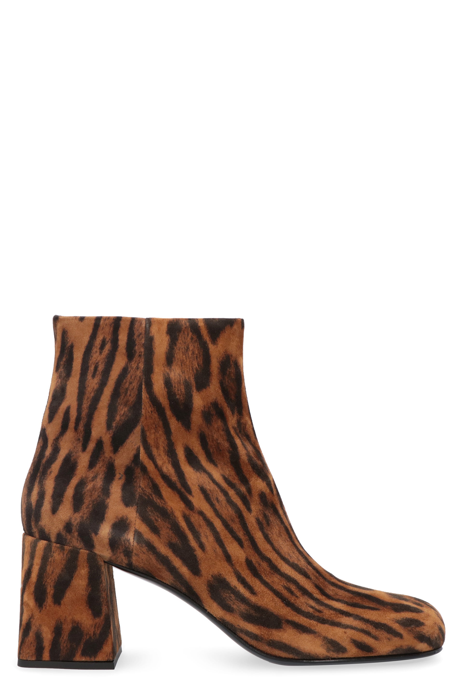 MIU MIU Suede Ankle Boots with Block Heel