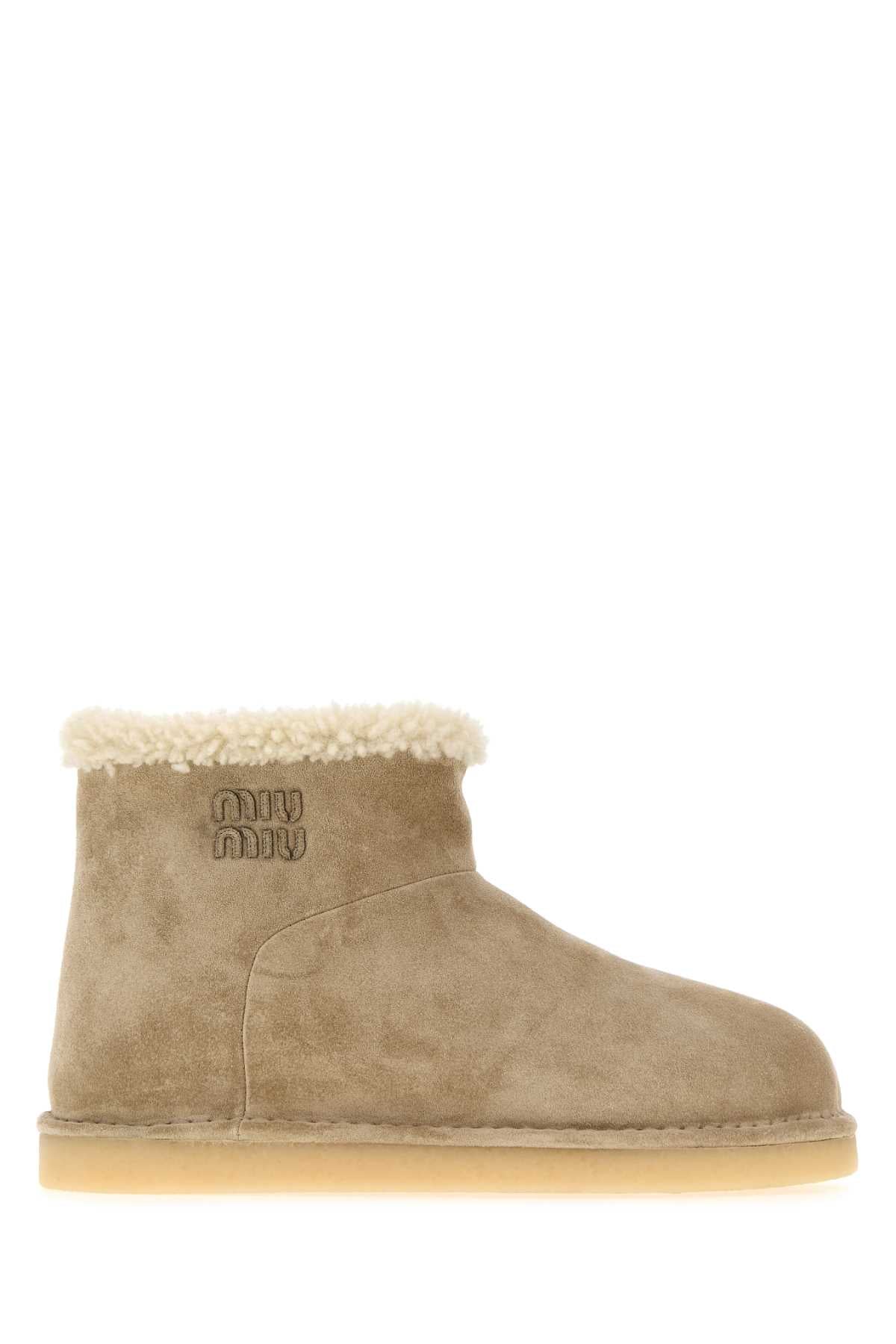 MIU MIU Suede Ankle Boots for Women