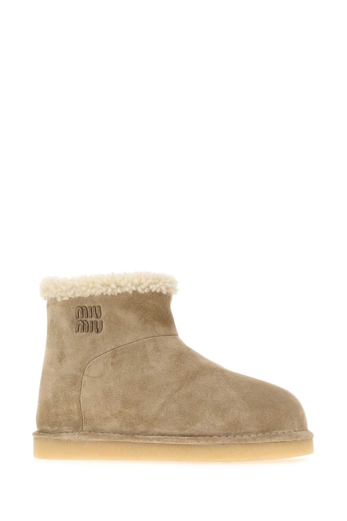 MIU MIU Suede Ankle Boots for Women