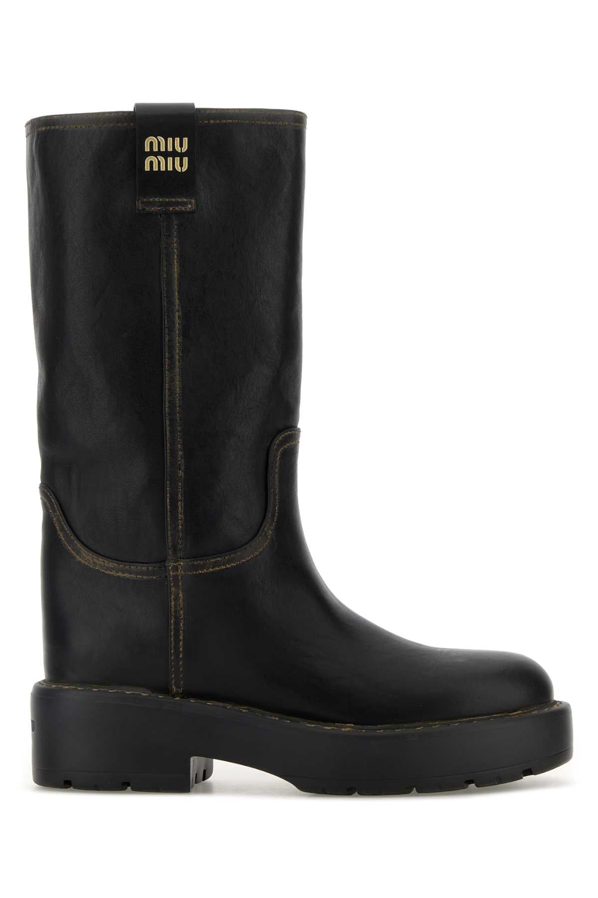MIU MIU Chic Leather Ankle Boots for Women